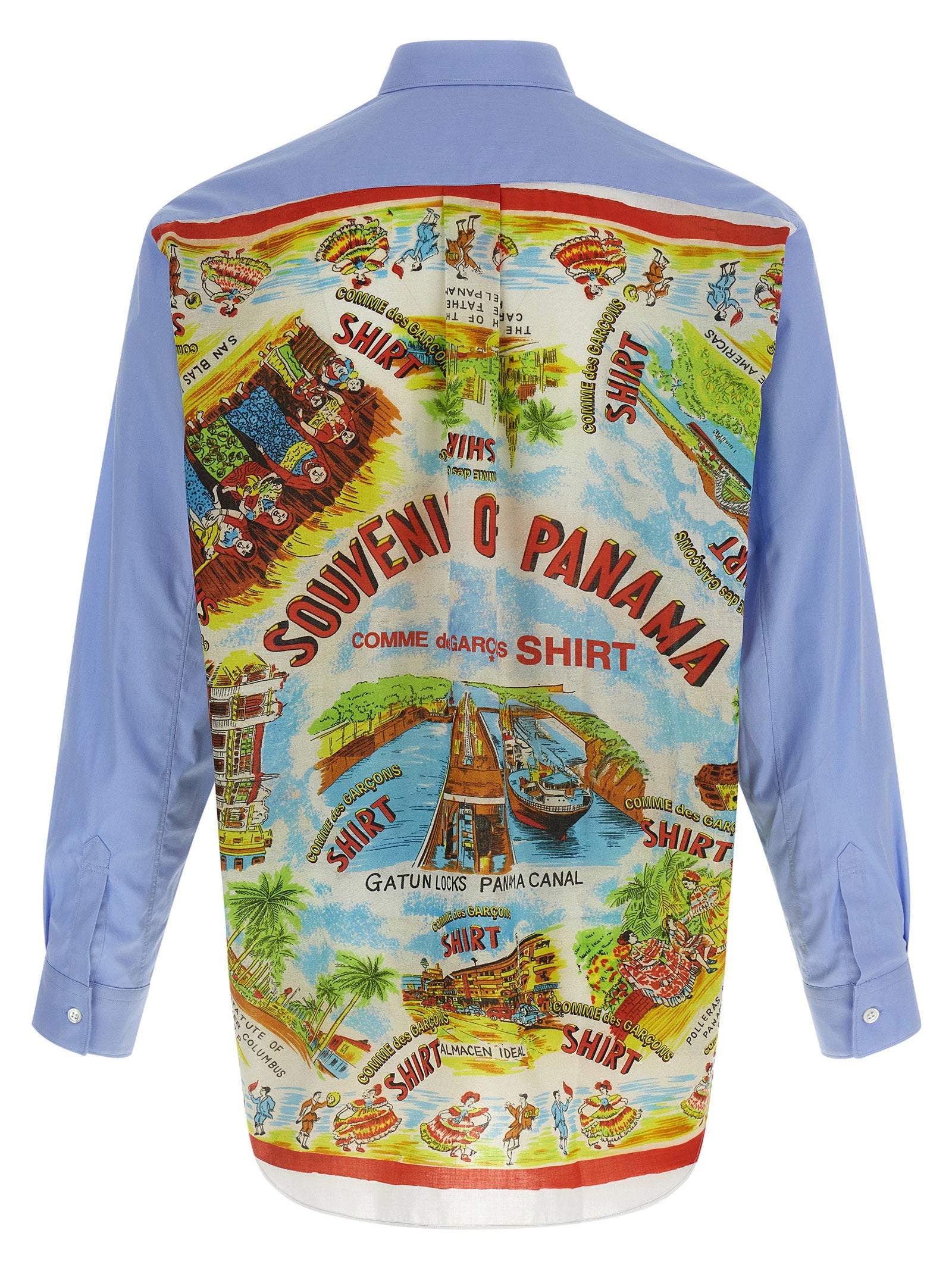 Comme des Garçons SHIRT Panelled Printed Shirt Blue-thumbmail-2