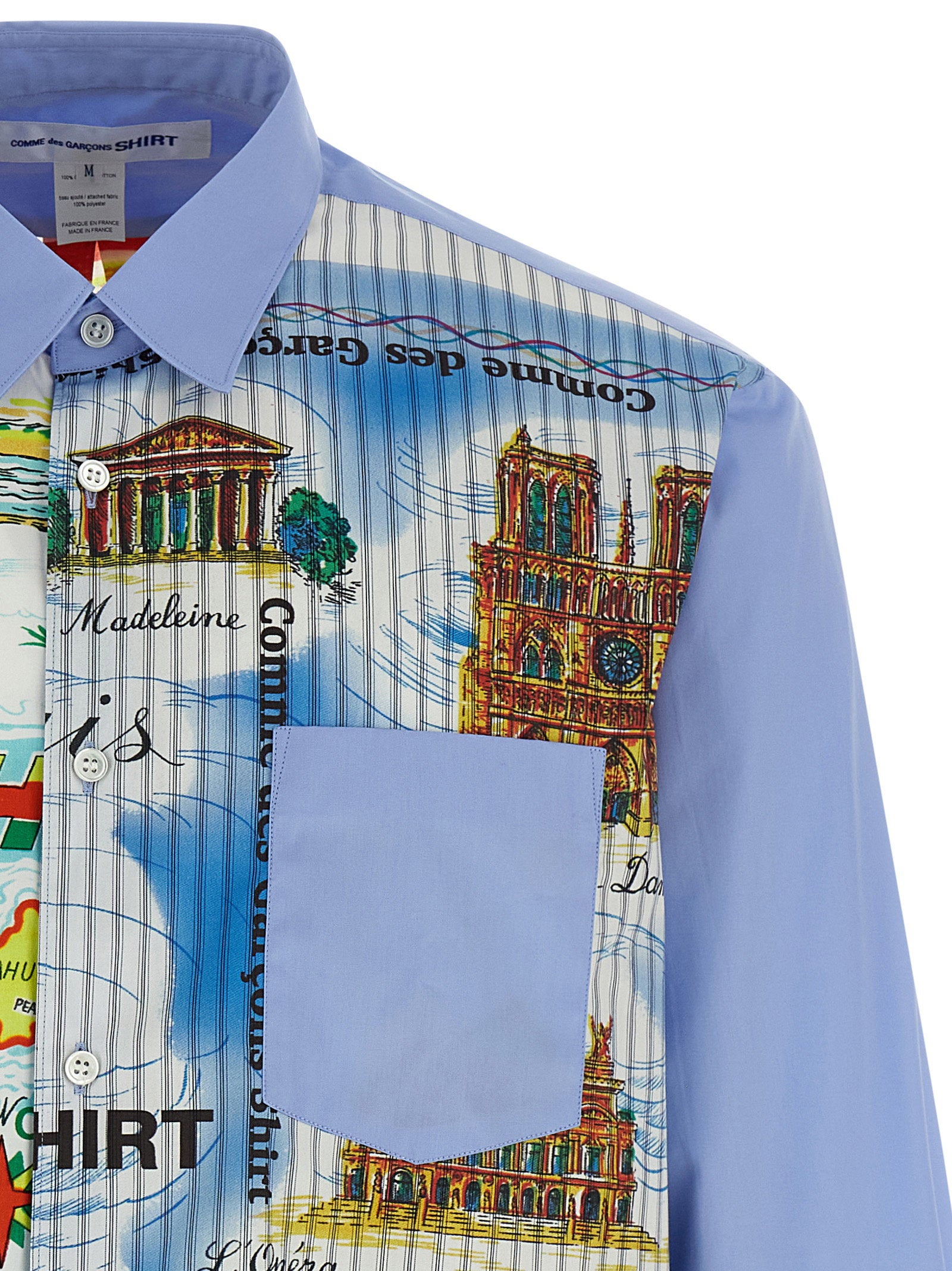 Comme des Garçons SHIRT Panelled Printed Shirt Blue-thumbmail-3