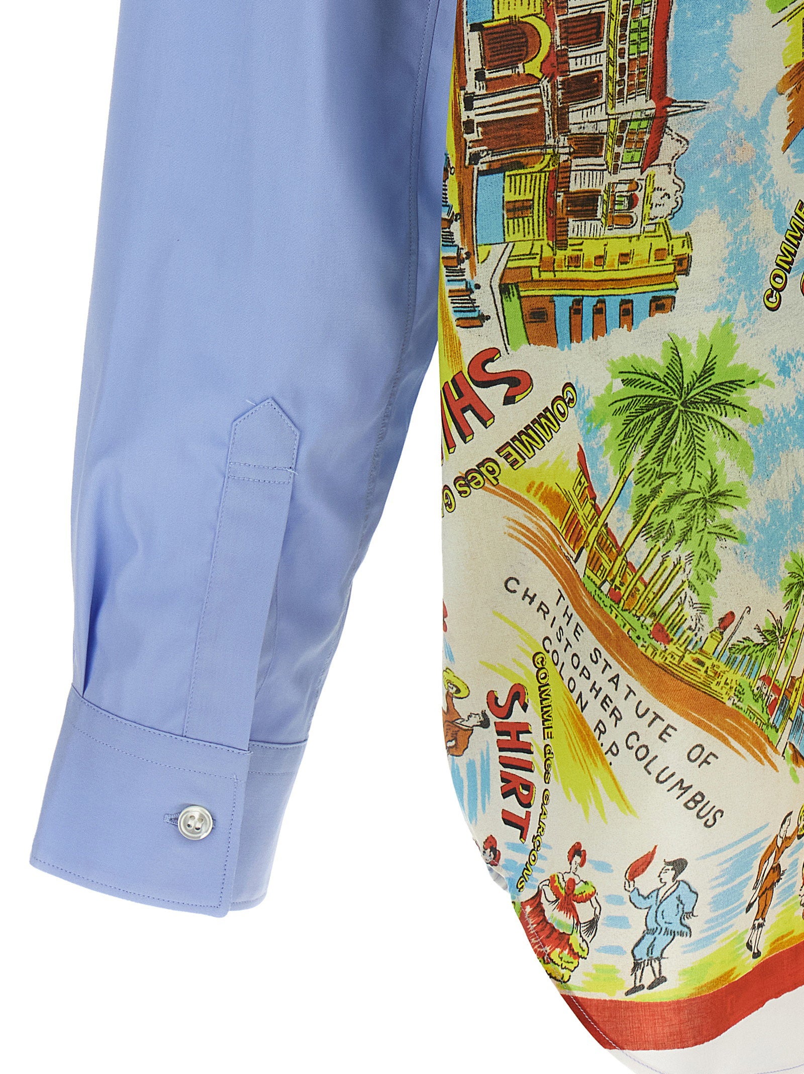 Comme des Garçons SHIRT Panelled Printed Shirt Blue-thumbmail-4