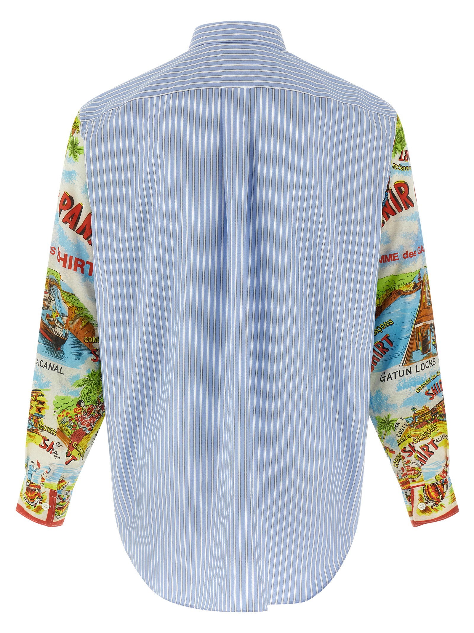 Comme des Garçons SHIRT Gestreept Overhemd Contrastmouwen Blauw Shirts Comme Des Garcons Shirt