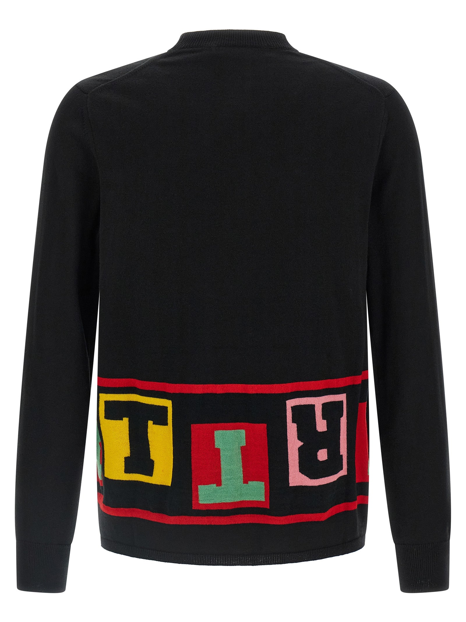 Comme des Garçons SHIRT Intarsia Wool Sweater Black-thumbmail-2