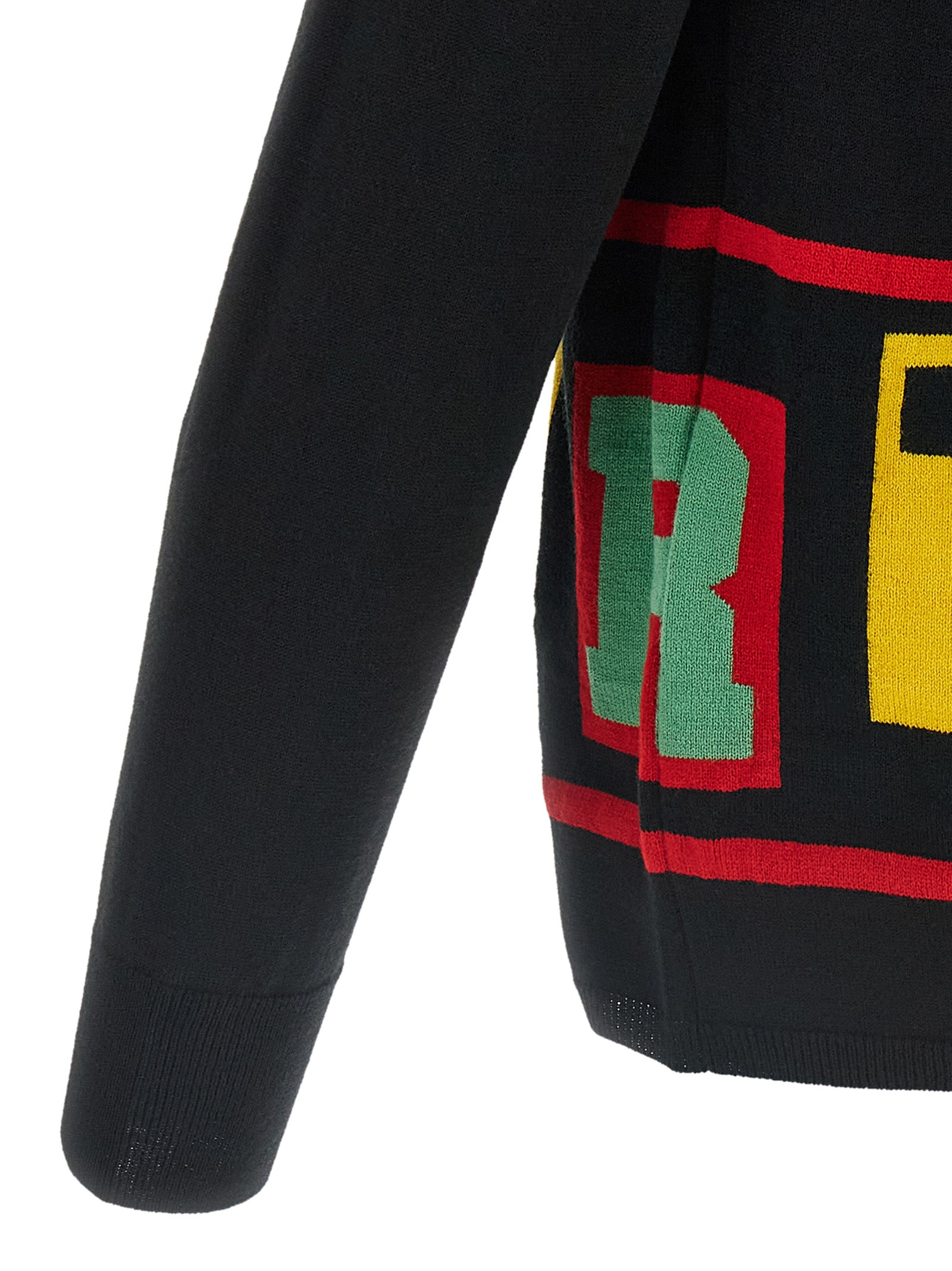 Comme des Garçons SHIRT Intarsia Wool Sweater Black-thumbmail-4