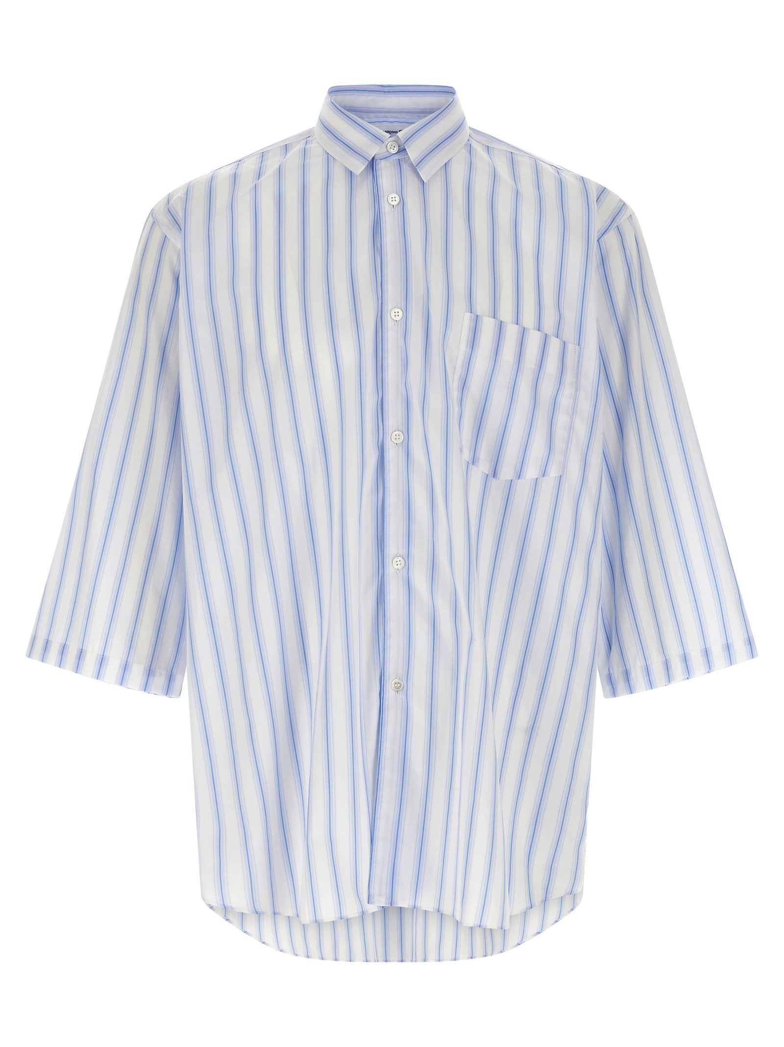 Comme des Garçons SHIRT Striped Poplin Shirt Blue