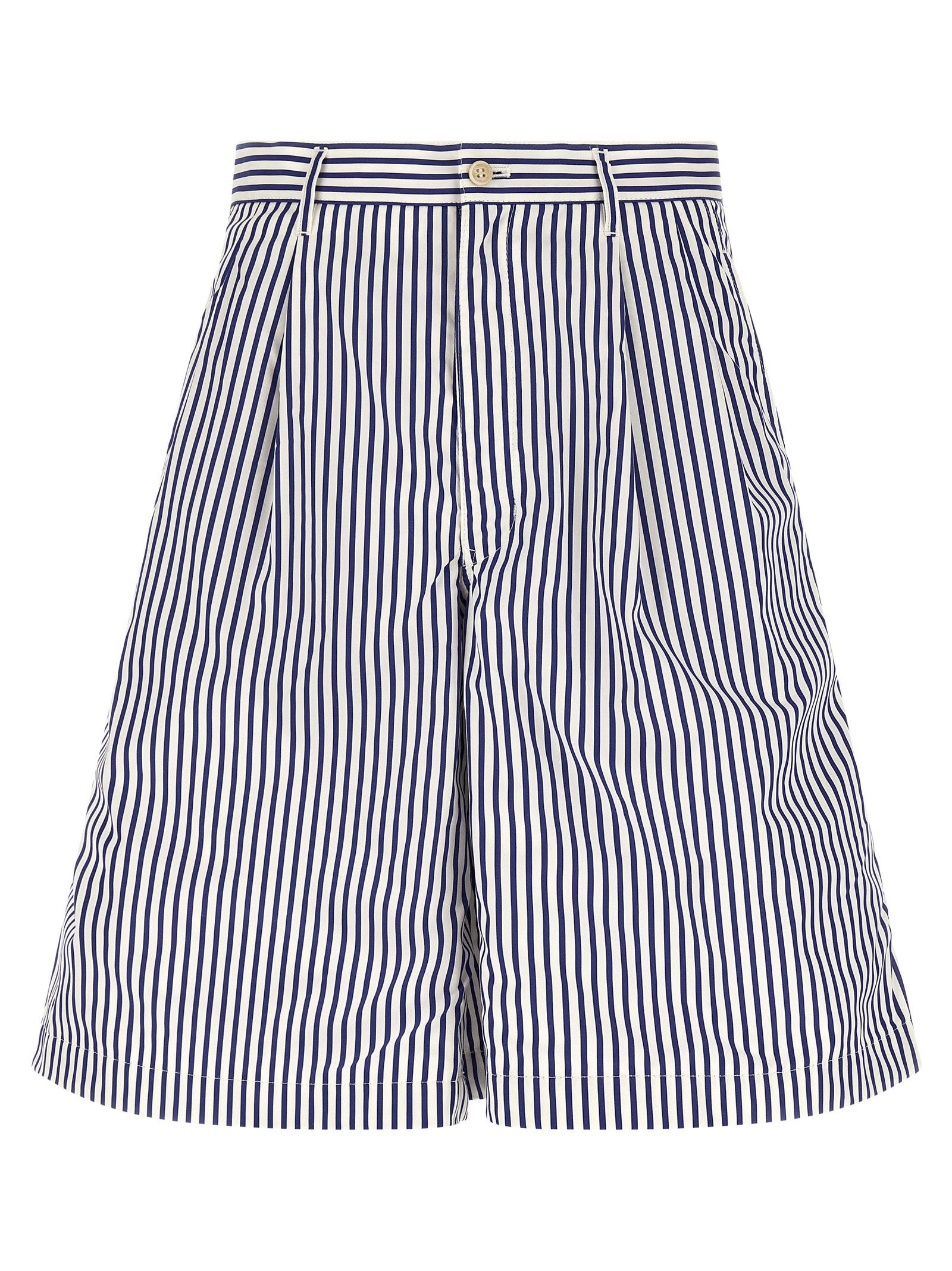 Comme des Garçons Shirt Gestreepte Bermuda Short Blauw/Wit