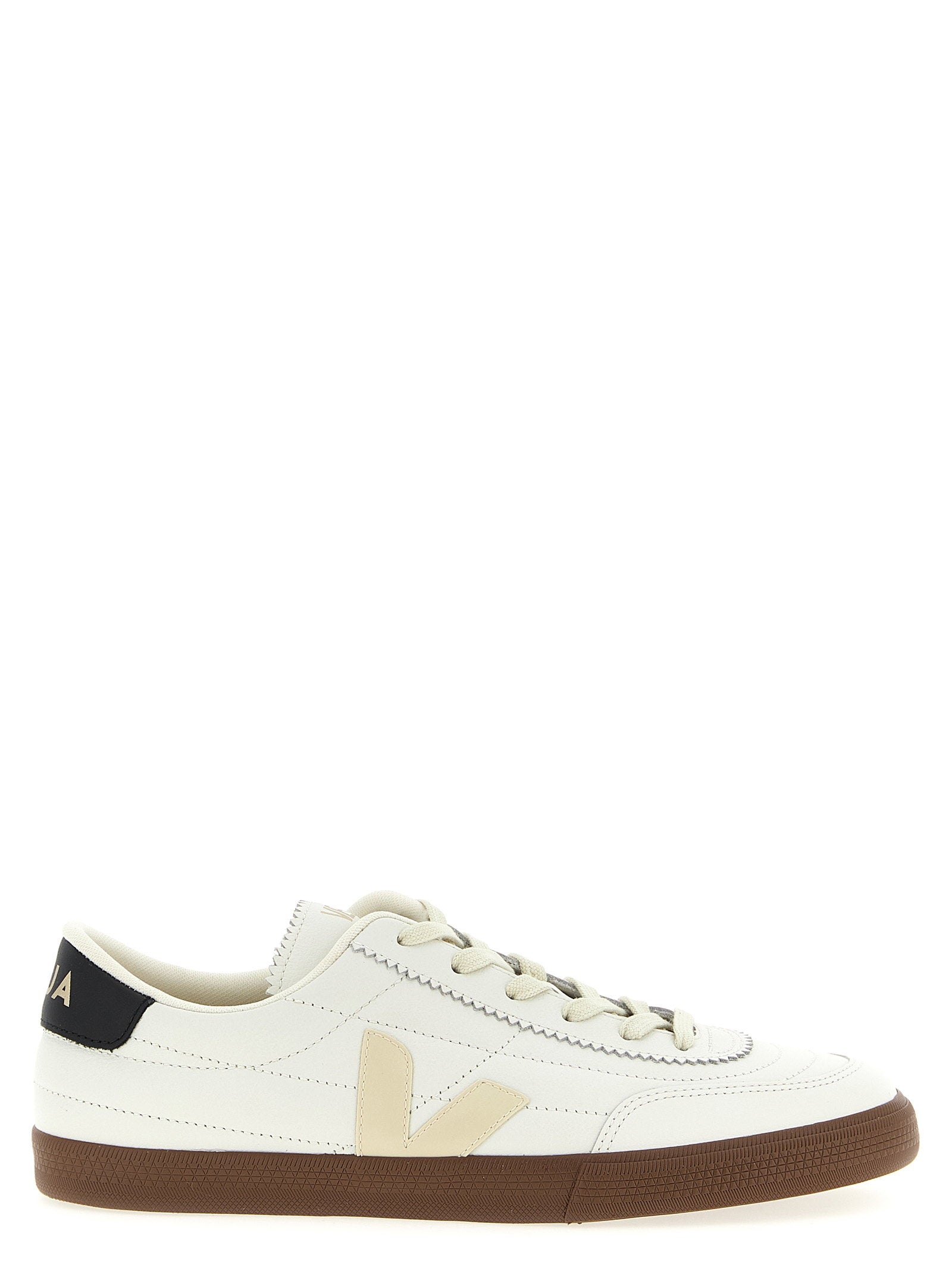 Veja Panenka O.T. Leren Sneakers met Rubberzool White Black Bark Sneakers Veja