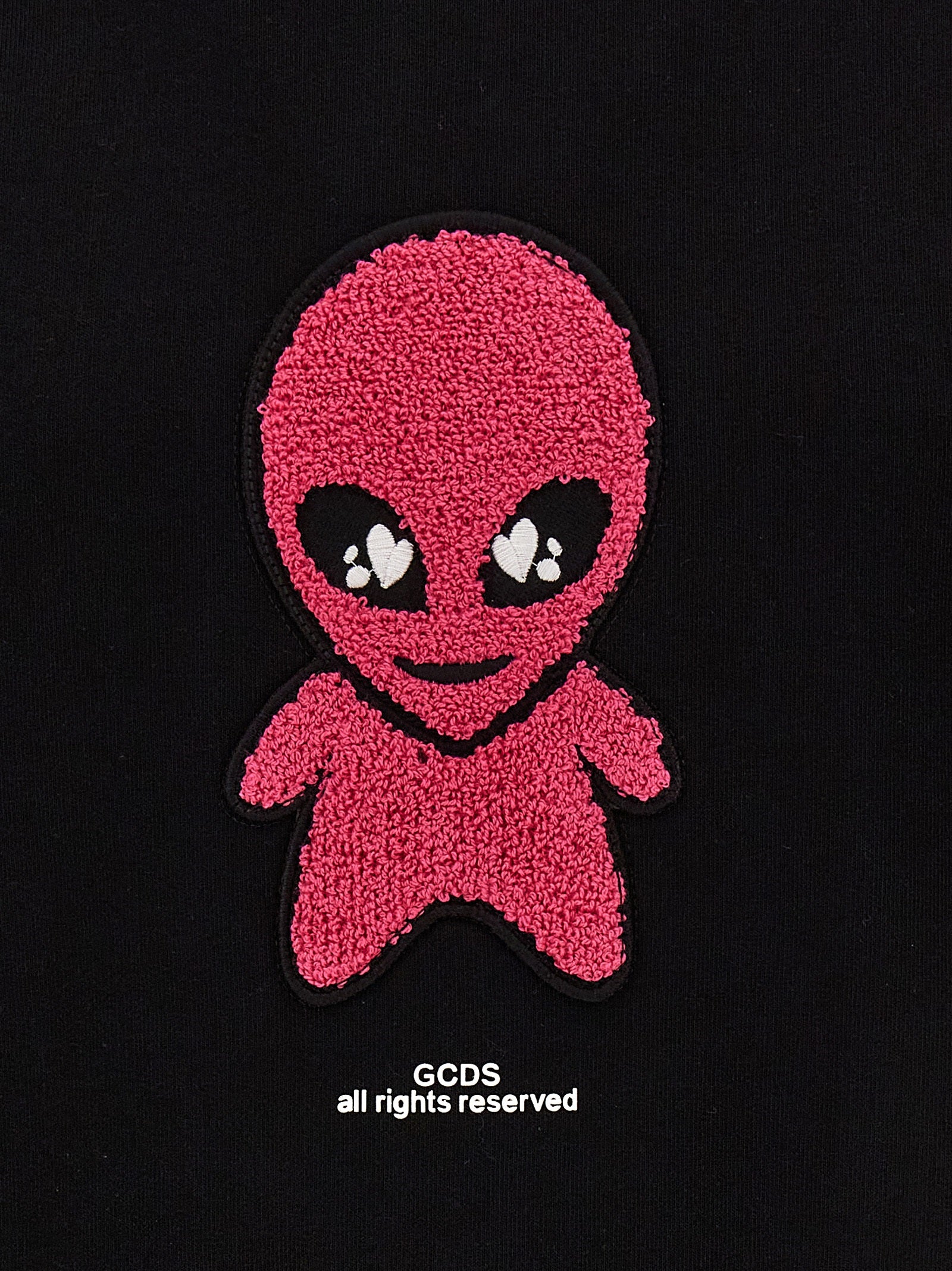GCDS Wirdo Alien Patch Hoodie Black-thumbmail-4