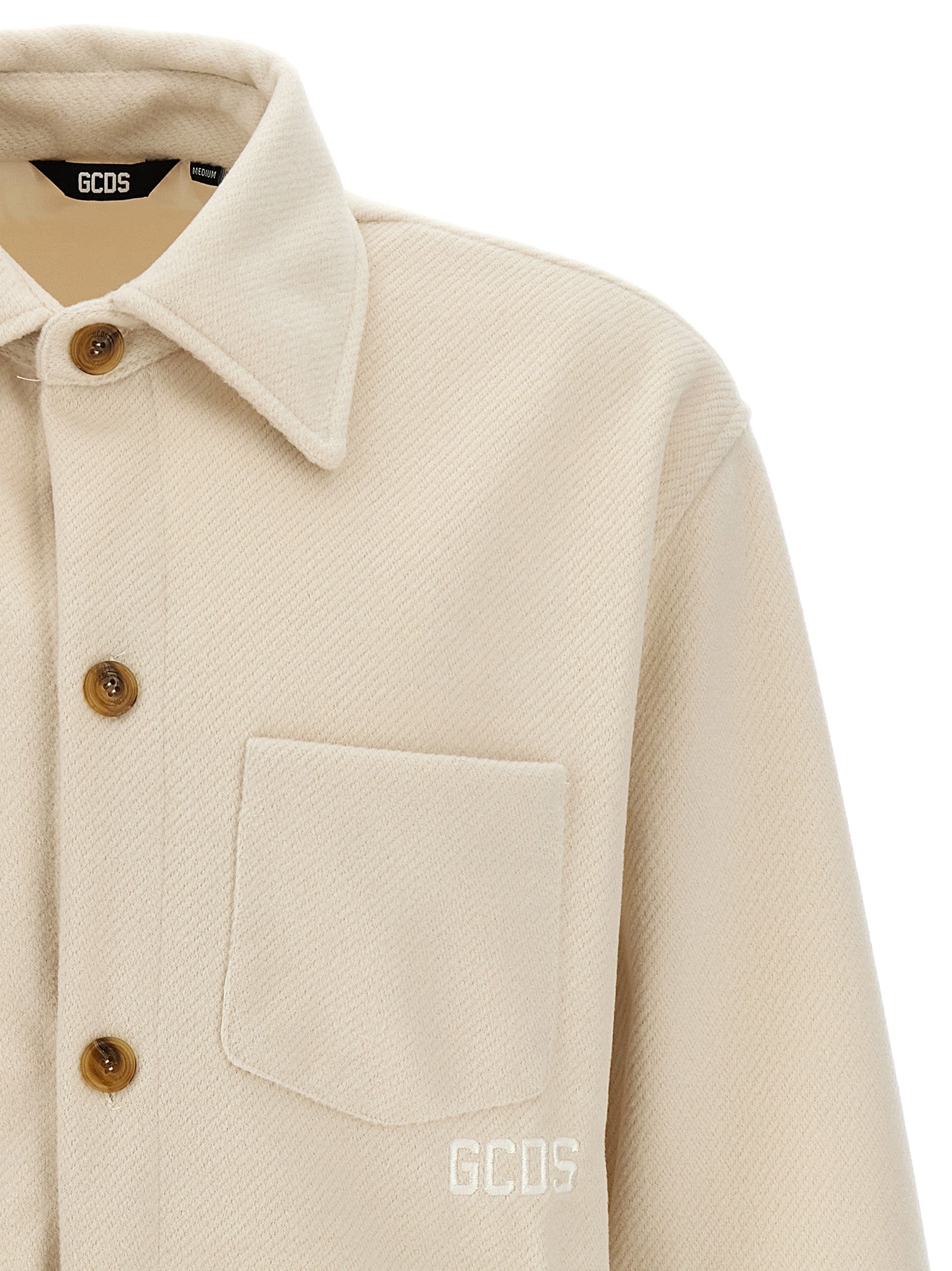 GCDS Logo Embroidery Jacket Cream-thumbmail-3