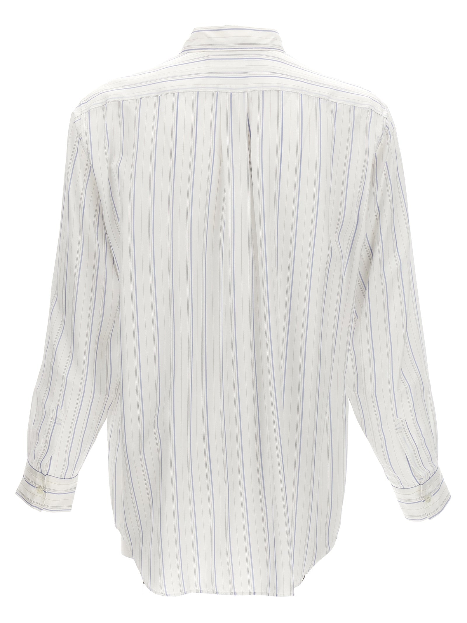Comme des Garçons SHIRT Forever Striped Cupro Overhemd Wit Shirts Comme Des Garcons Shirt