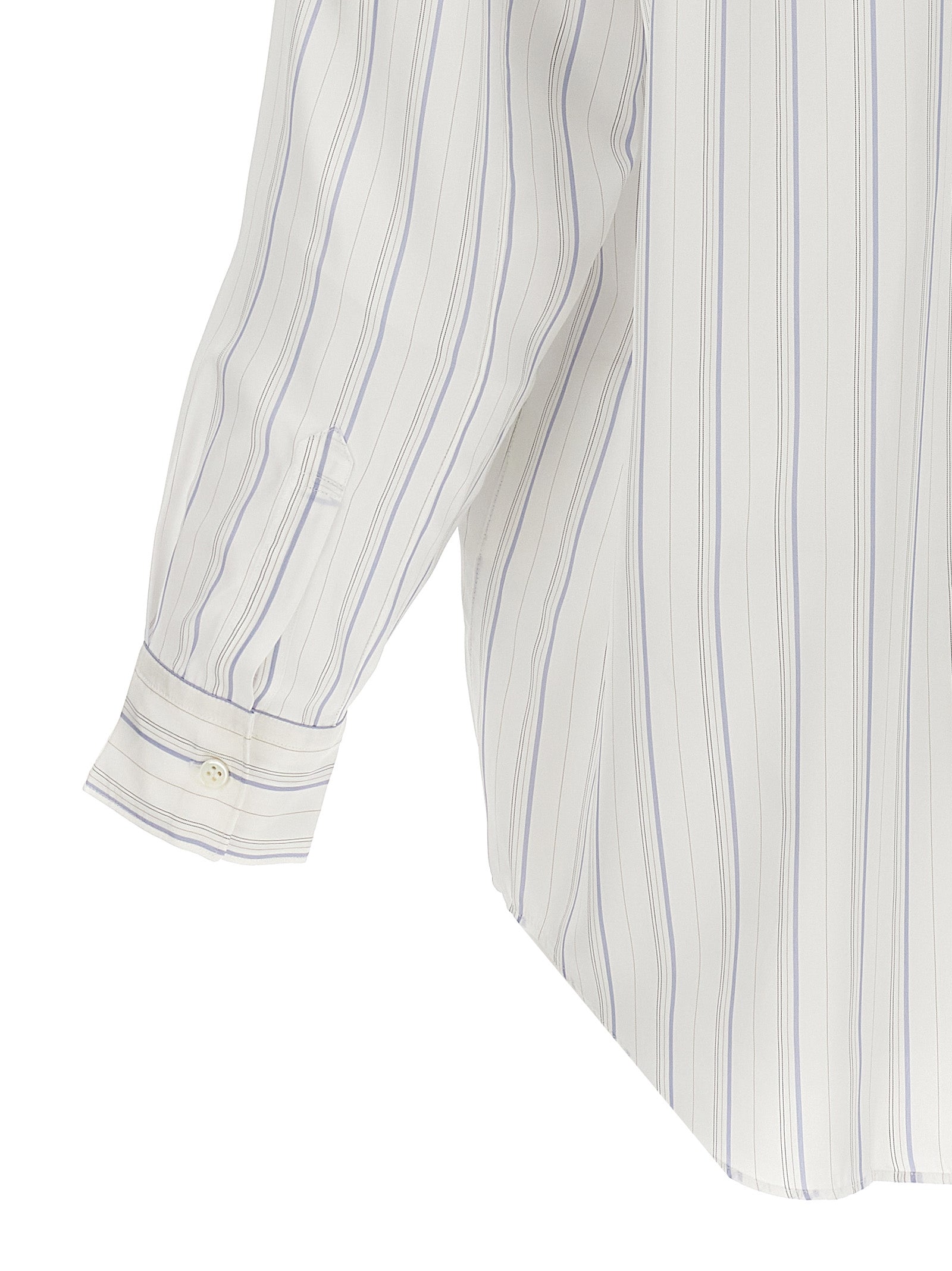 Comme des Garçons SHIRT Forever Striped Cupro Overhemd Wit Shirts Comme Des Garcons Shirt