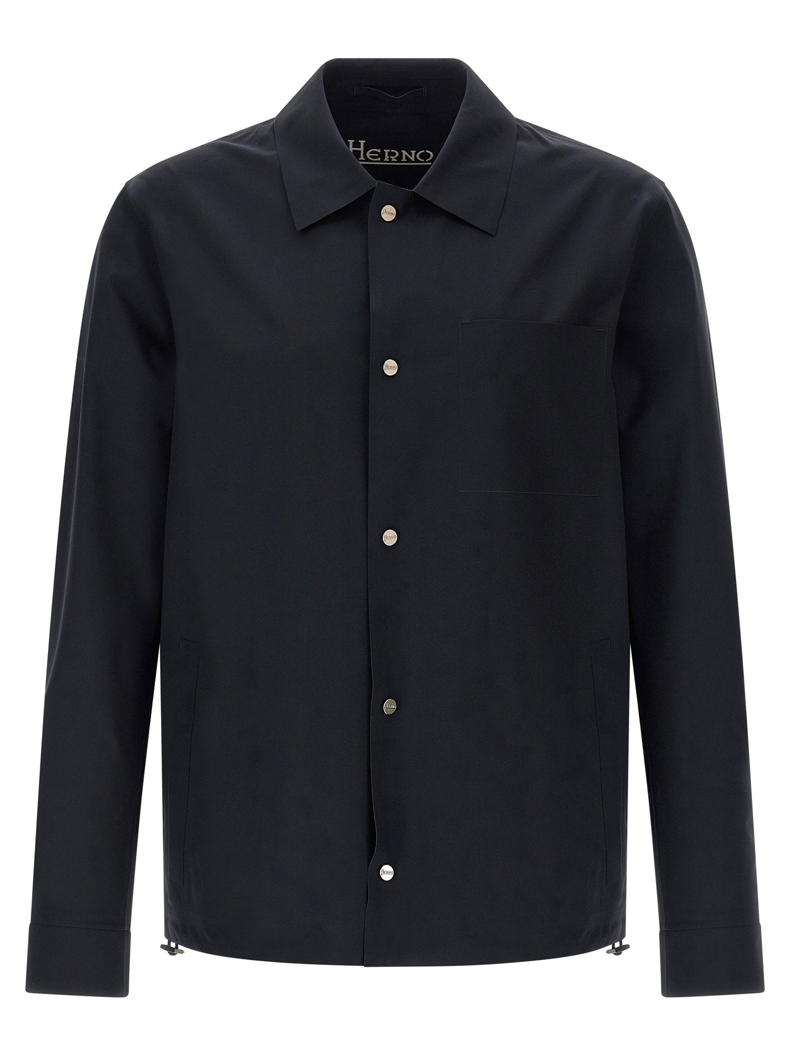Herno Essence Overshirt donkerblauw vooraanzicht