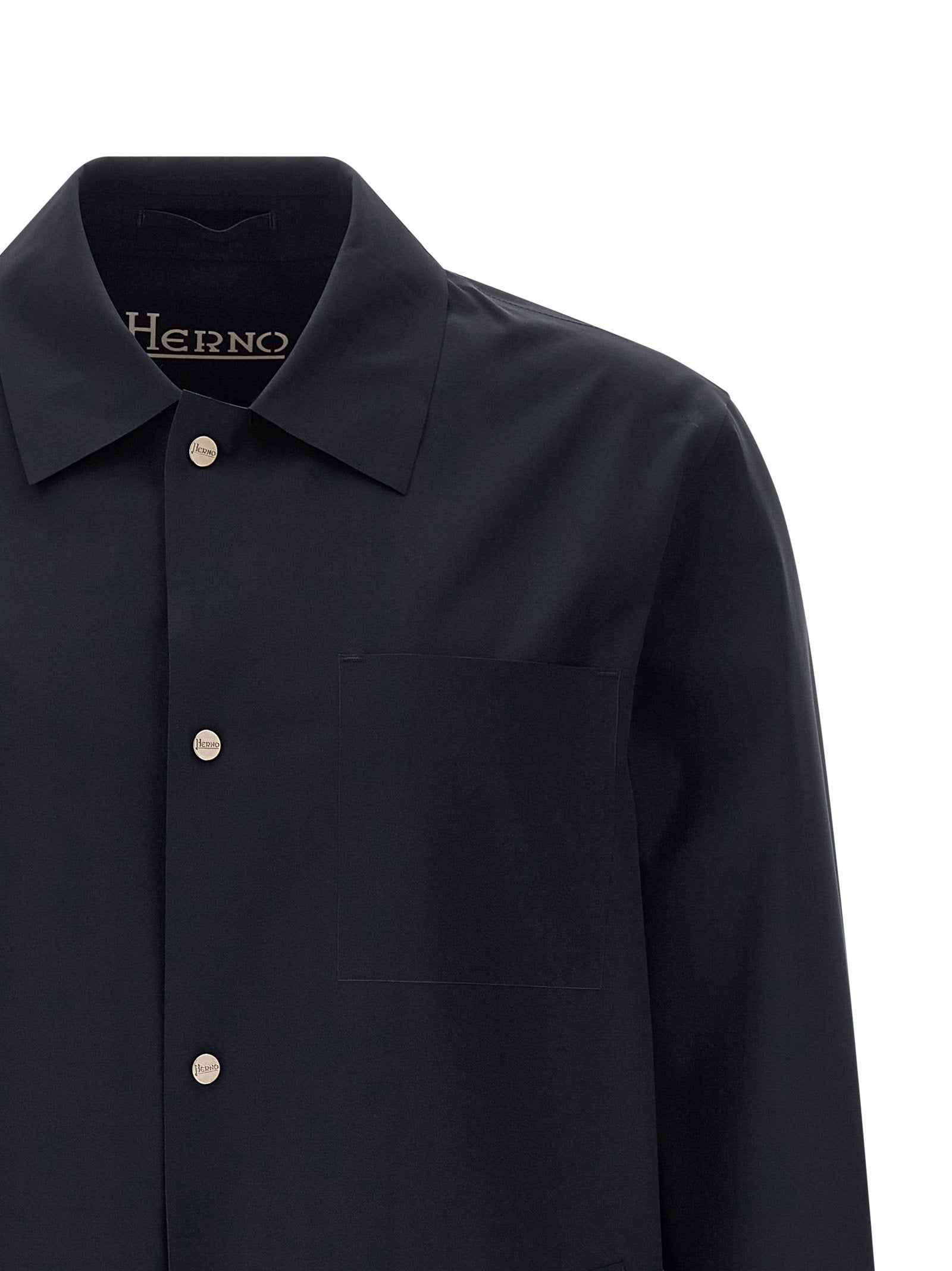 Detail overhemdkraag Herno Essence Overshirt