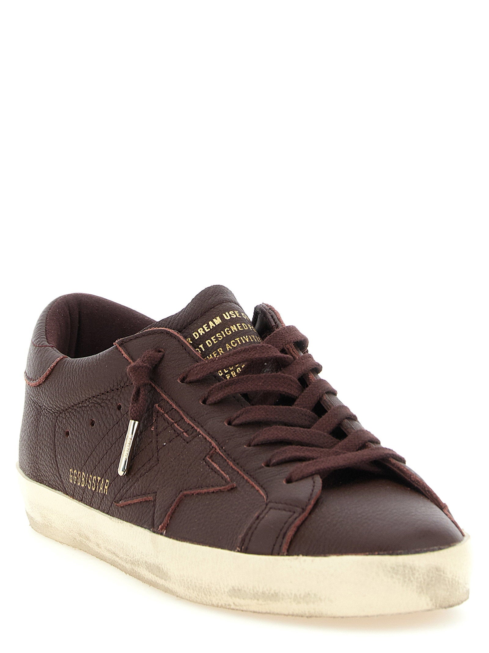Golden Goose Super-Star sneakers bordeaux, bovenaanzicht met tone-on-tone ster