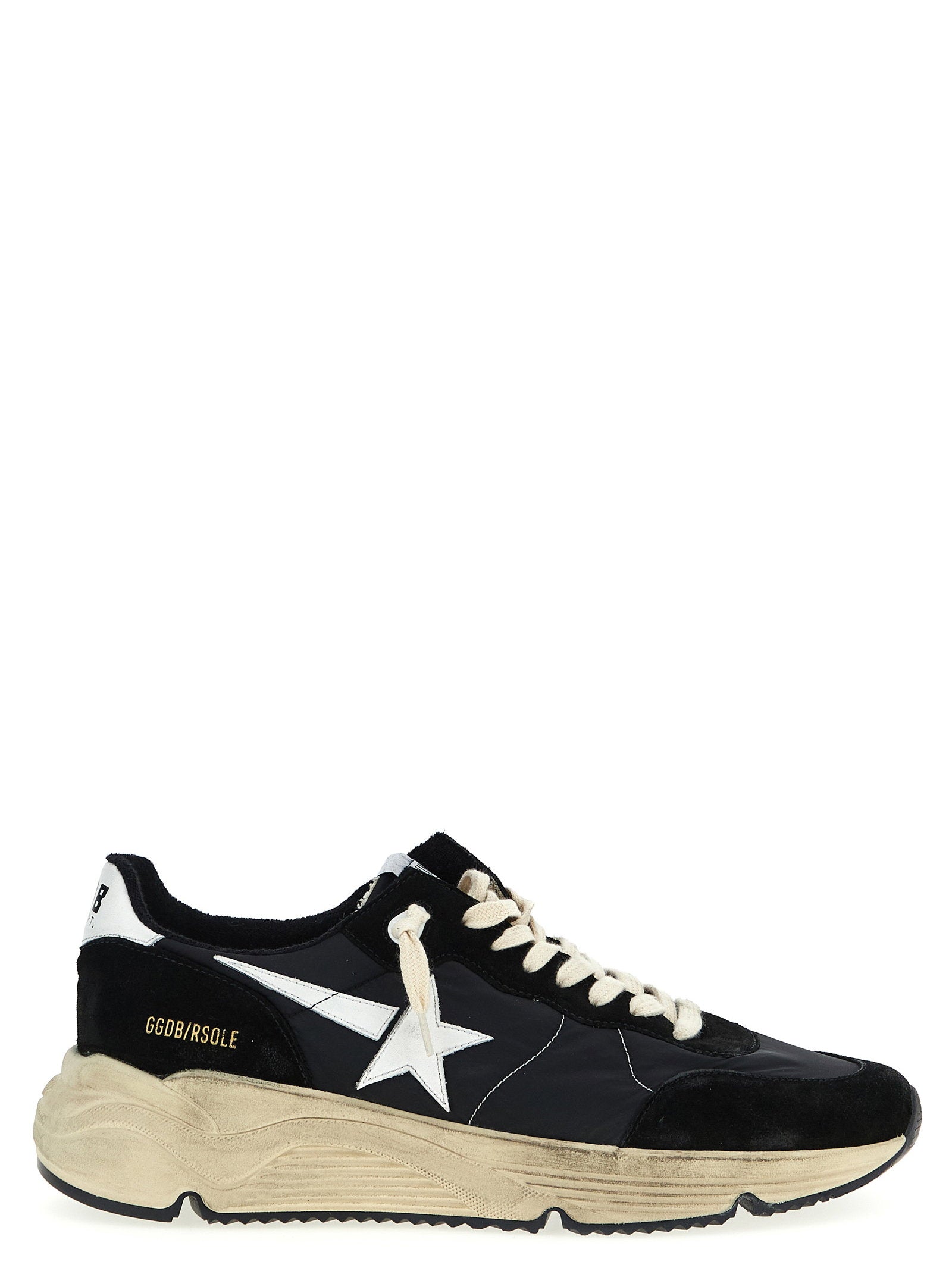 Golden Goose Running Sole sneakers wit-zwart, zijaanzicht met dikke rubberen zool