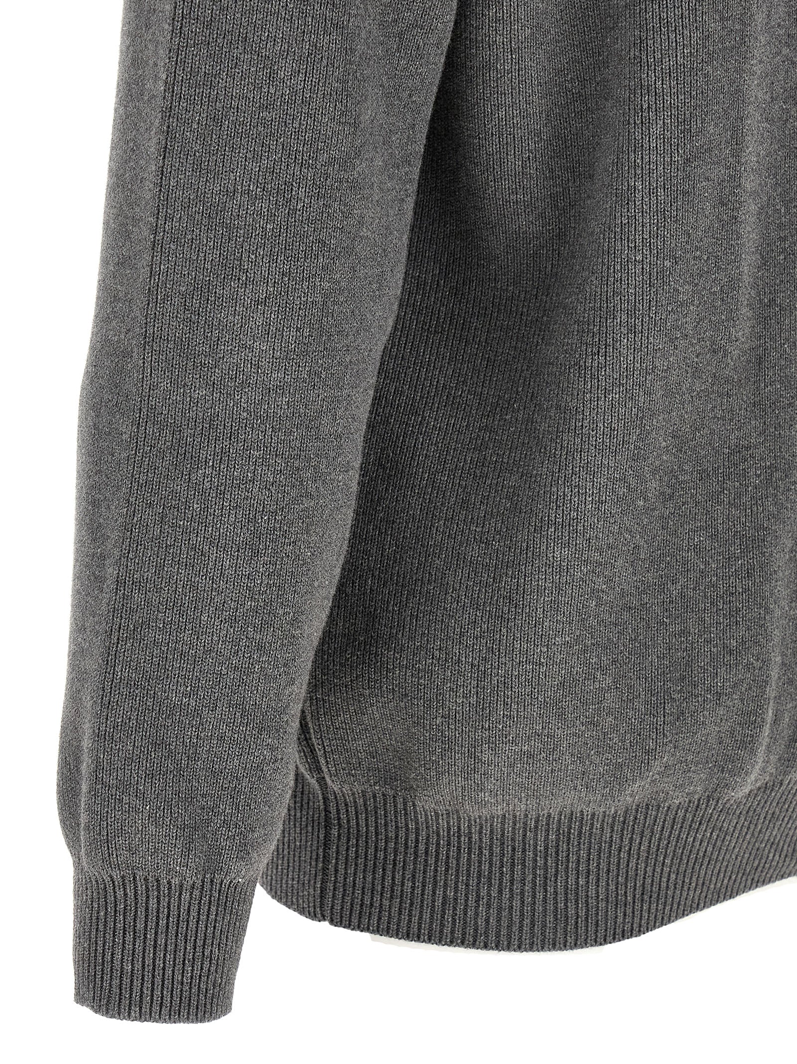 Golden Goose Logo Cardigan grijs, close-up van de mouw en manchet