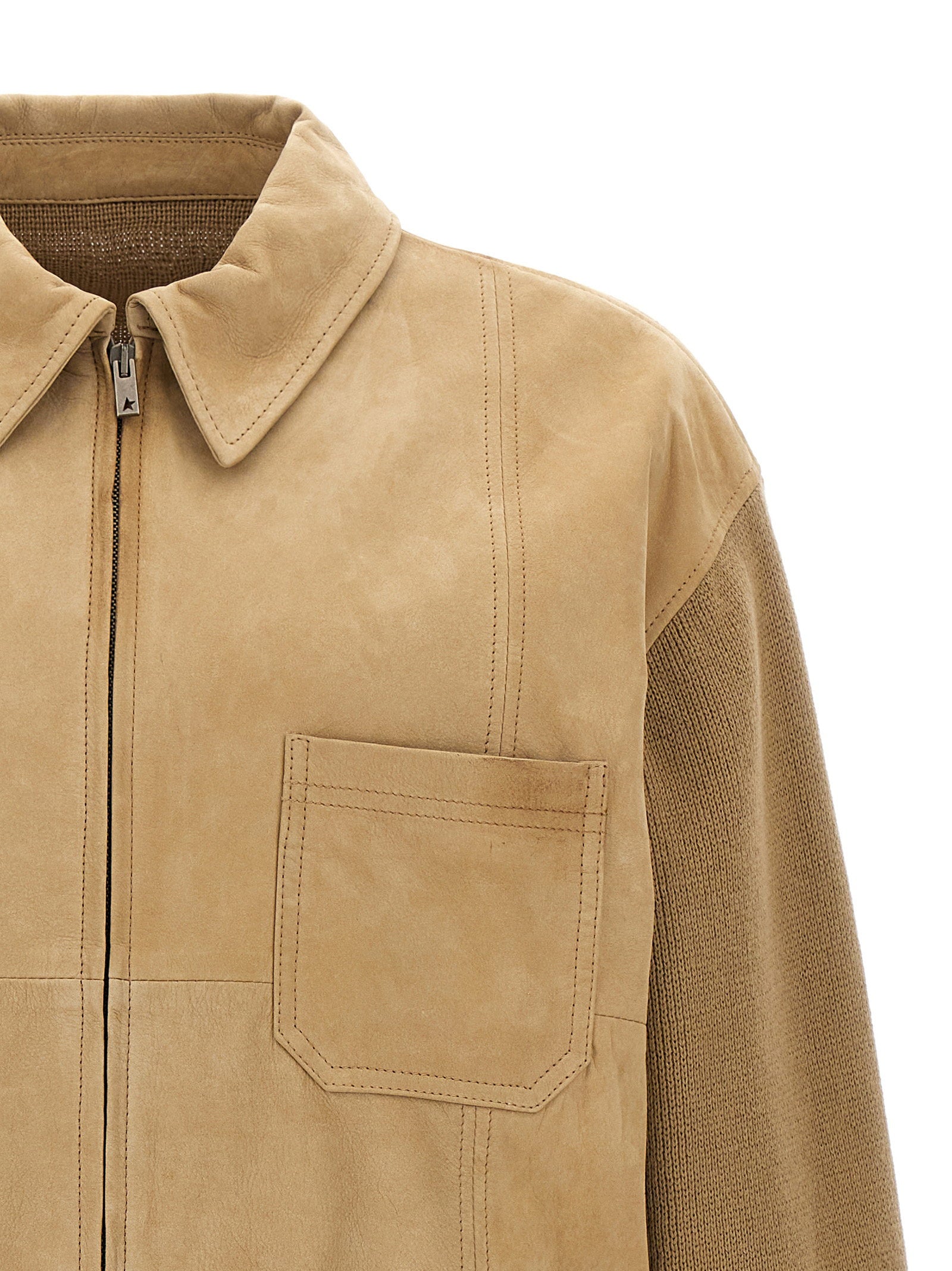 Golden Goose Neil Zip Utility Jacket Beige Jackets Golden Goose
