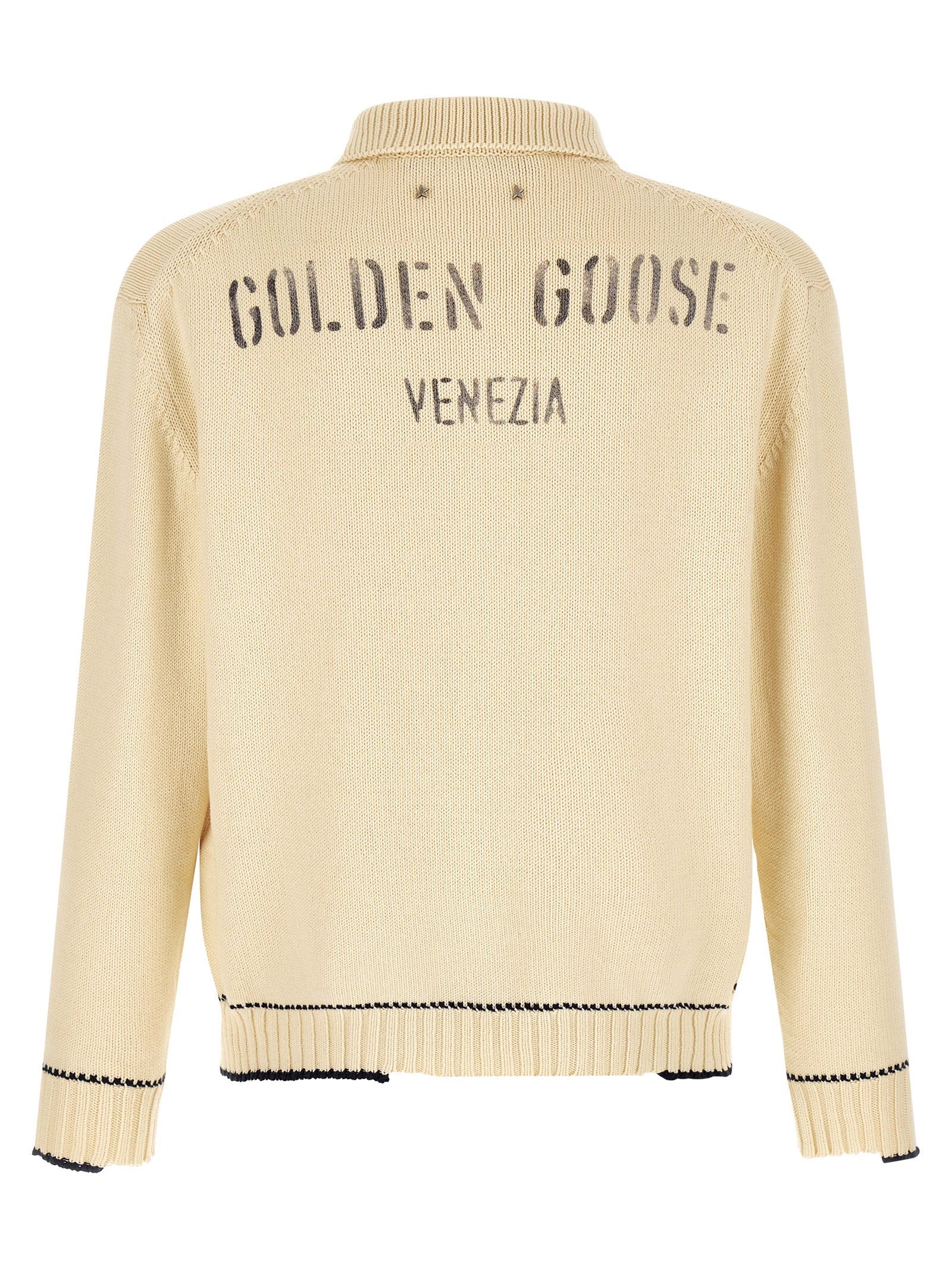 Golden Goose Rindley polo met Venezia-rugprint