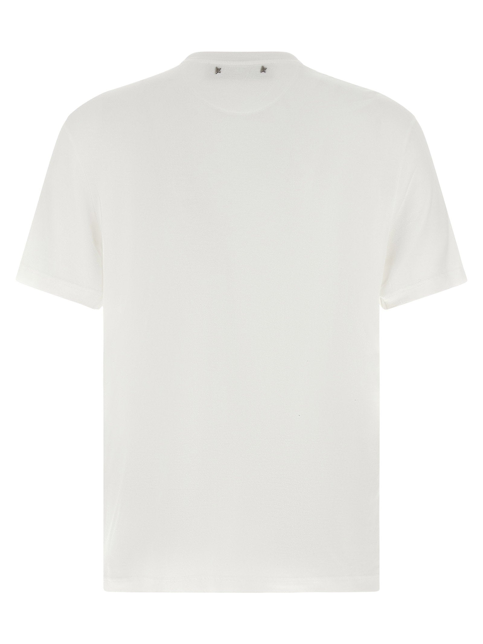 Golden Goose Journey T-shirt, close-up van de vintage vlagprint