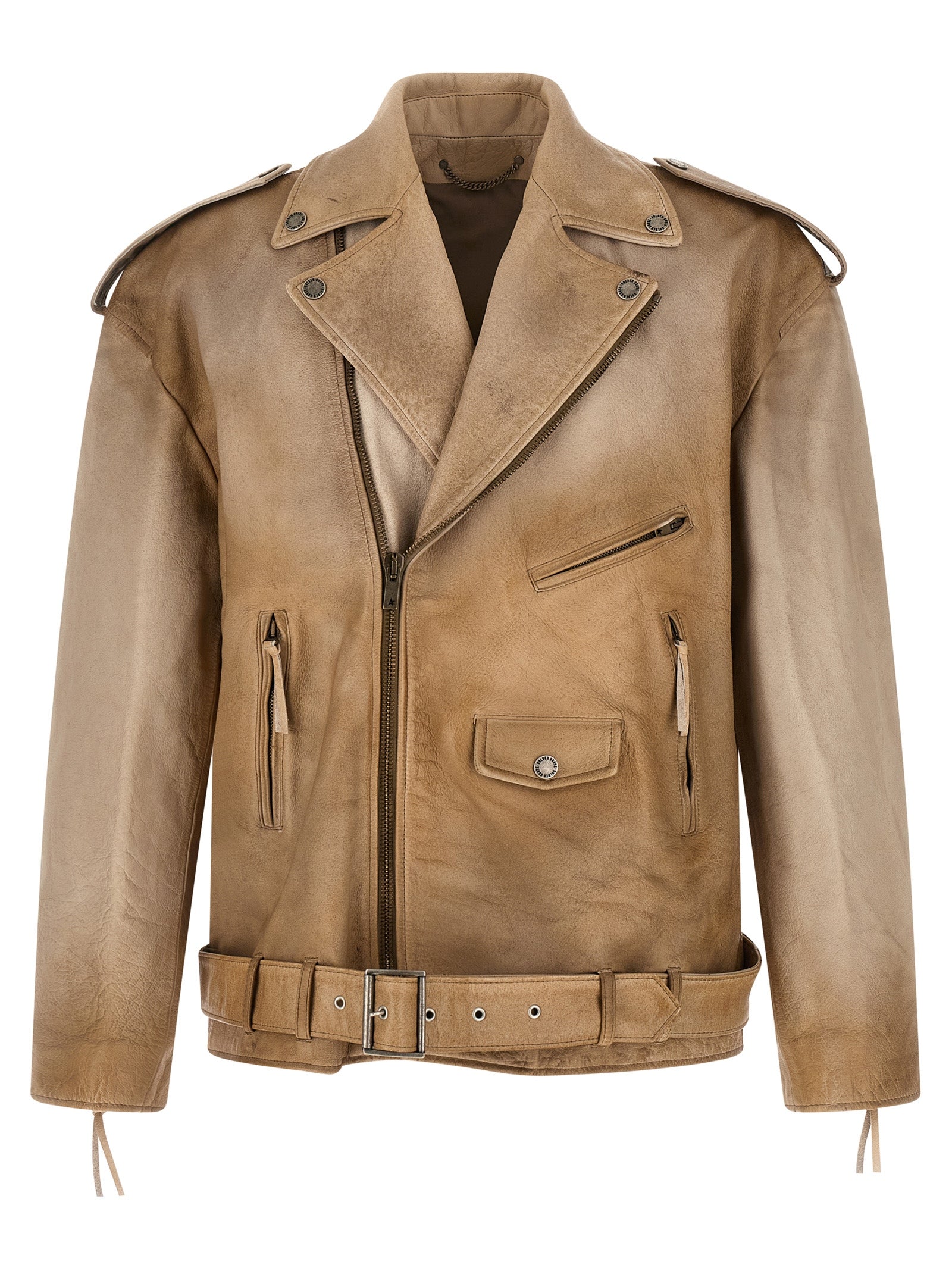 Golden Goose Phoebe Leather Jacket Brown