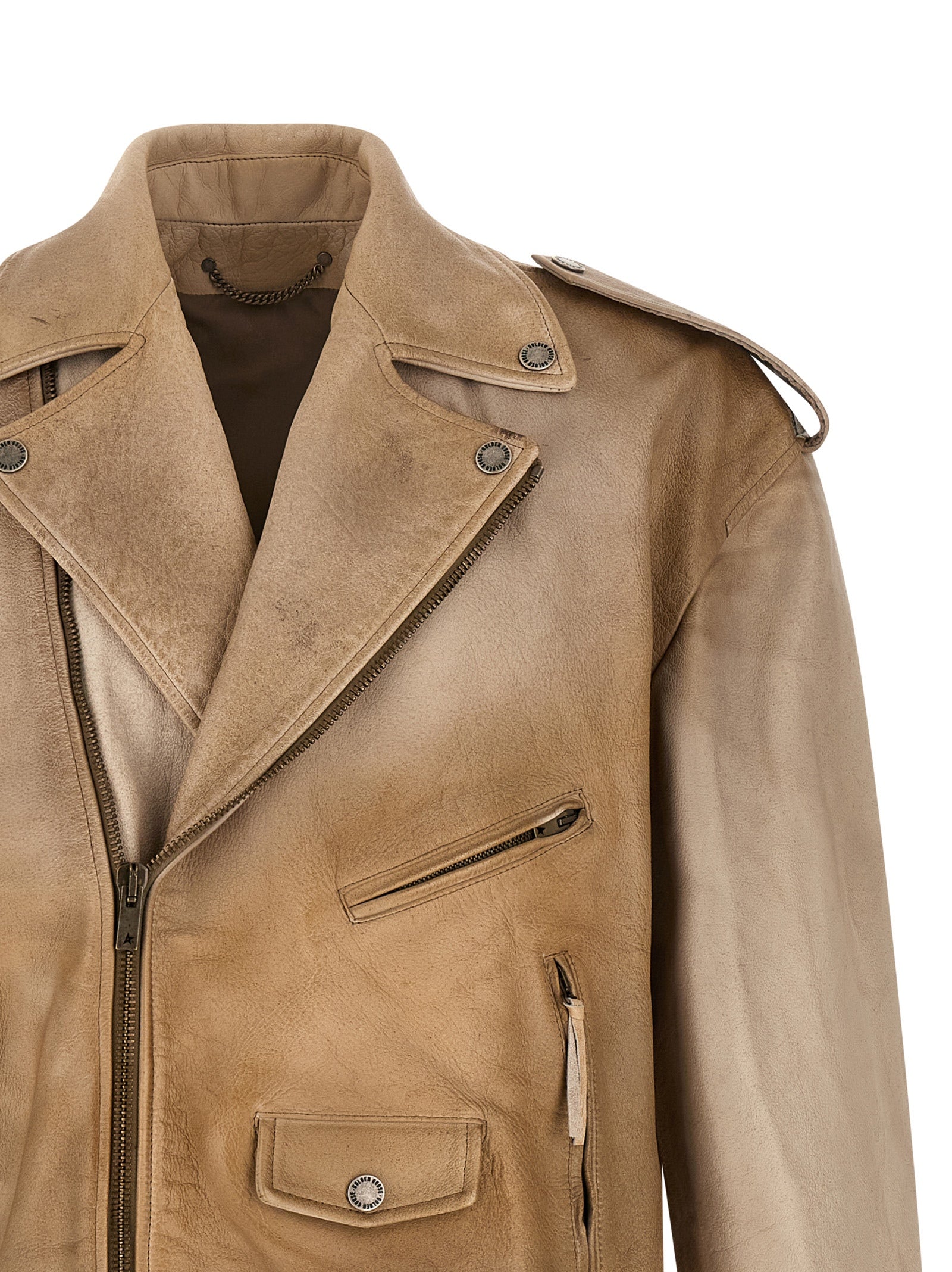 Golden Goose Phoebe Leather Jacket Brown-thumbmail-3