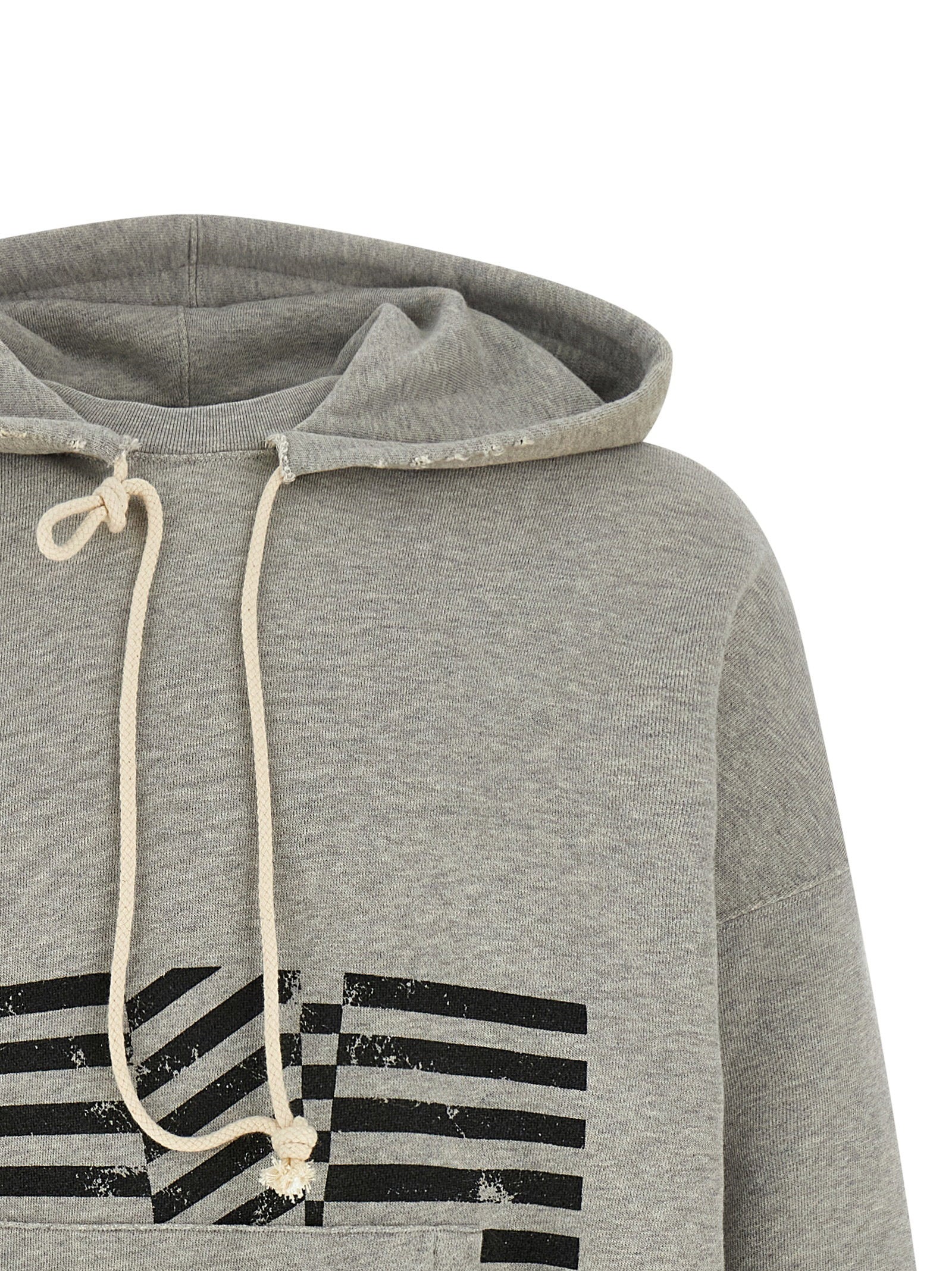 Golden Goose Journey Hoodie met Watercolor Flag Print Grijs-thumbmail-3