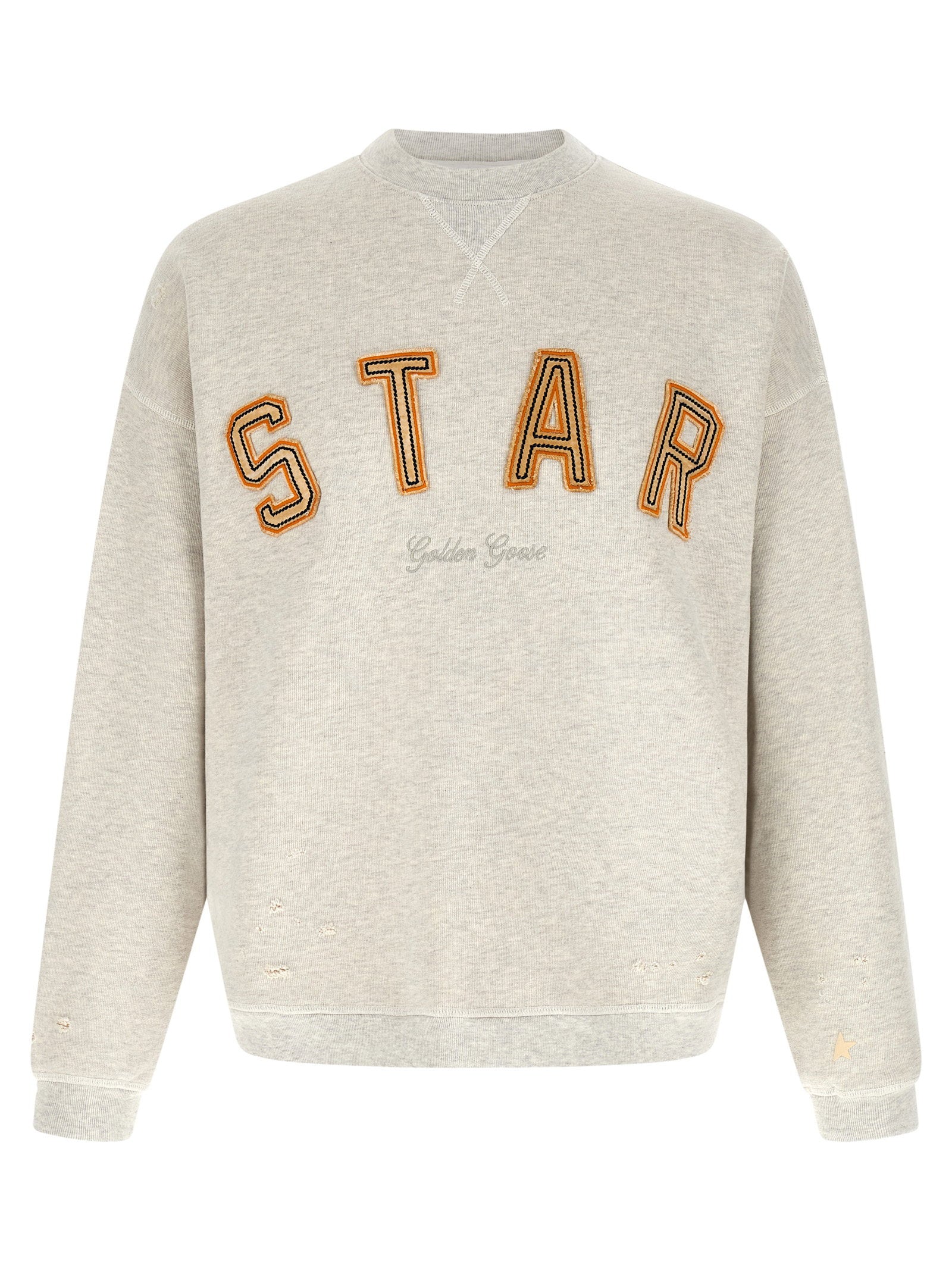 Golden Goose Star Sweatshirt met Used-Effect Grijs Mêlee Topwear Golden Goose