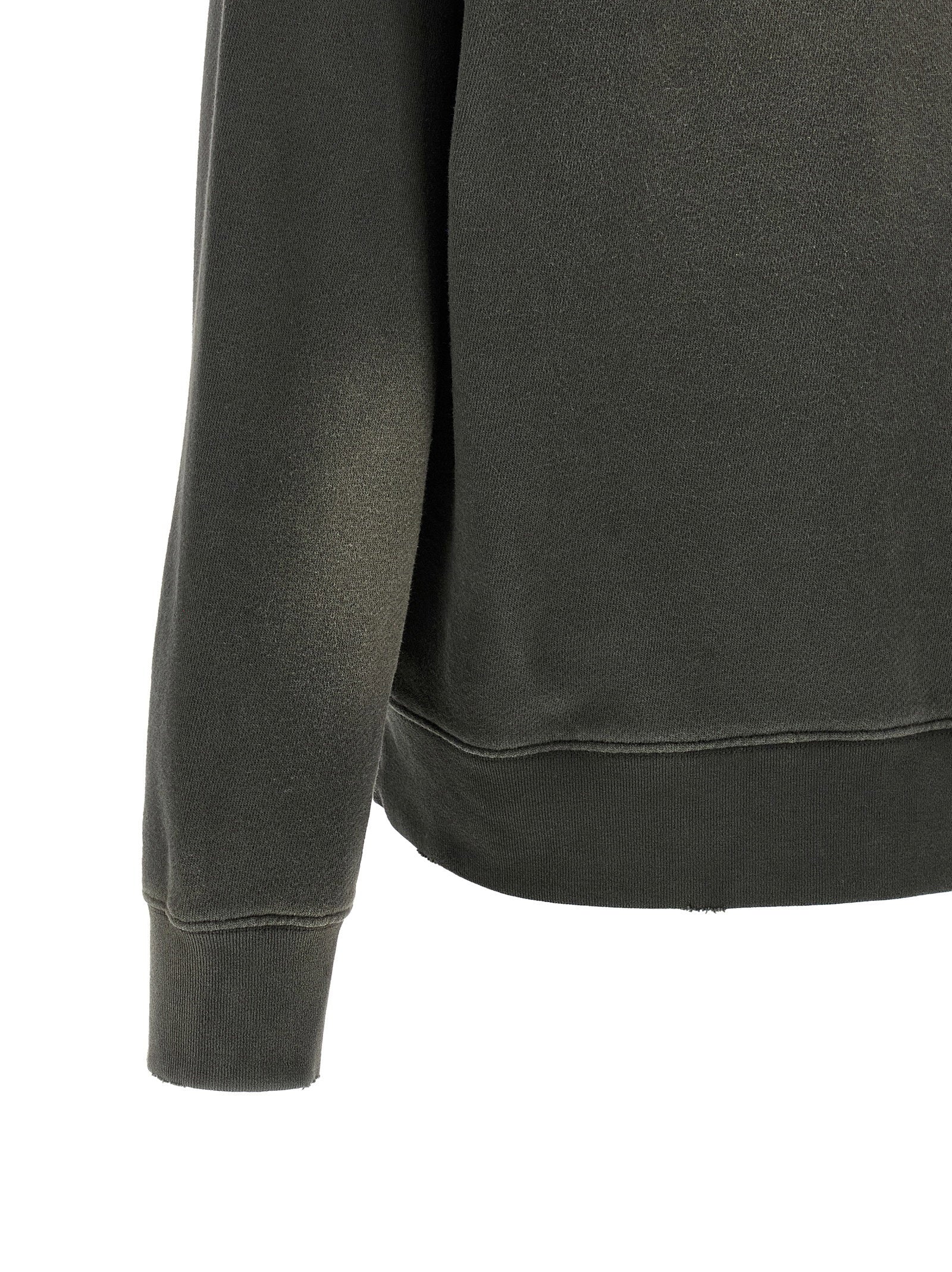 Golden Goose boxy sweatshirt detail van geribde manchet en zoom