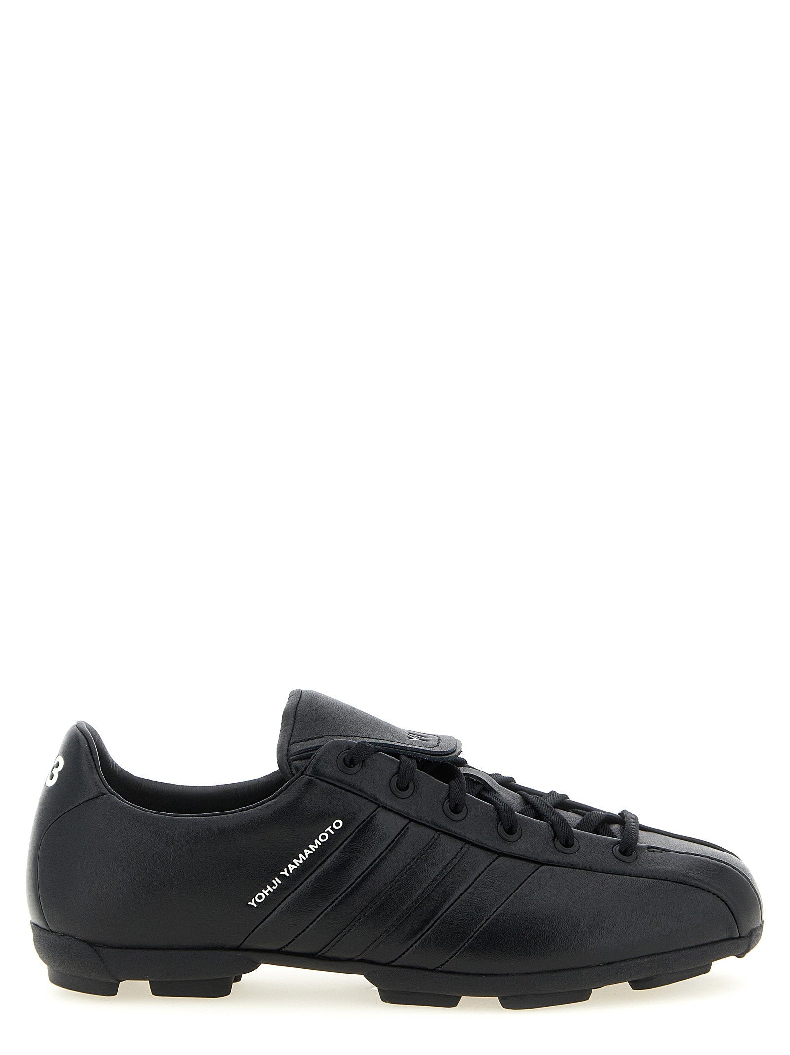 Y-3 Field Leren Sneakers met Studprofiel Zool Zwart-thumbmail-1