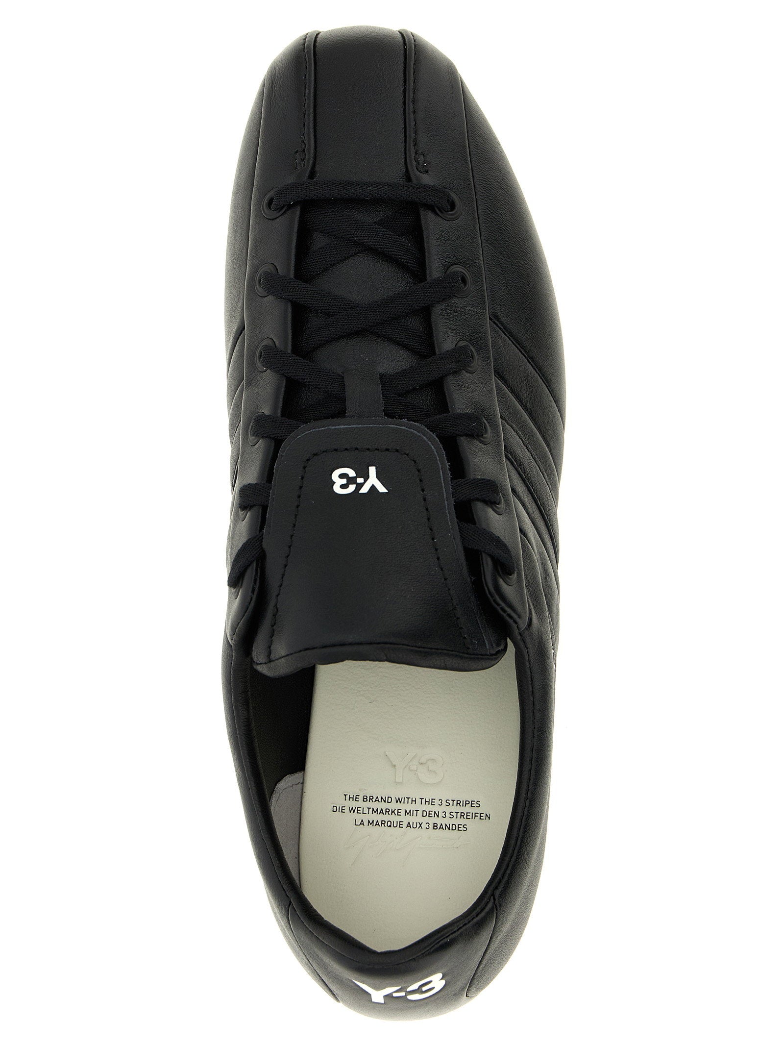 Y-3 Field Leren Sneakers met Studprofiel Zool Zwart-thumbmail-4