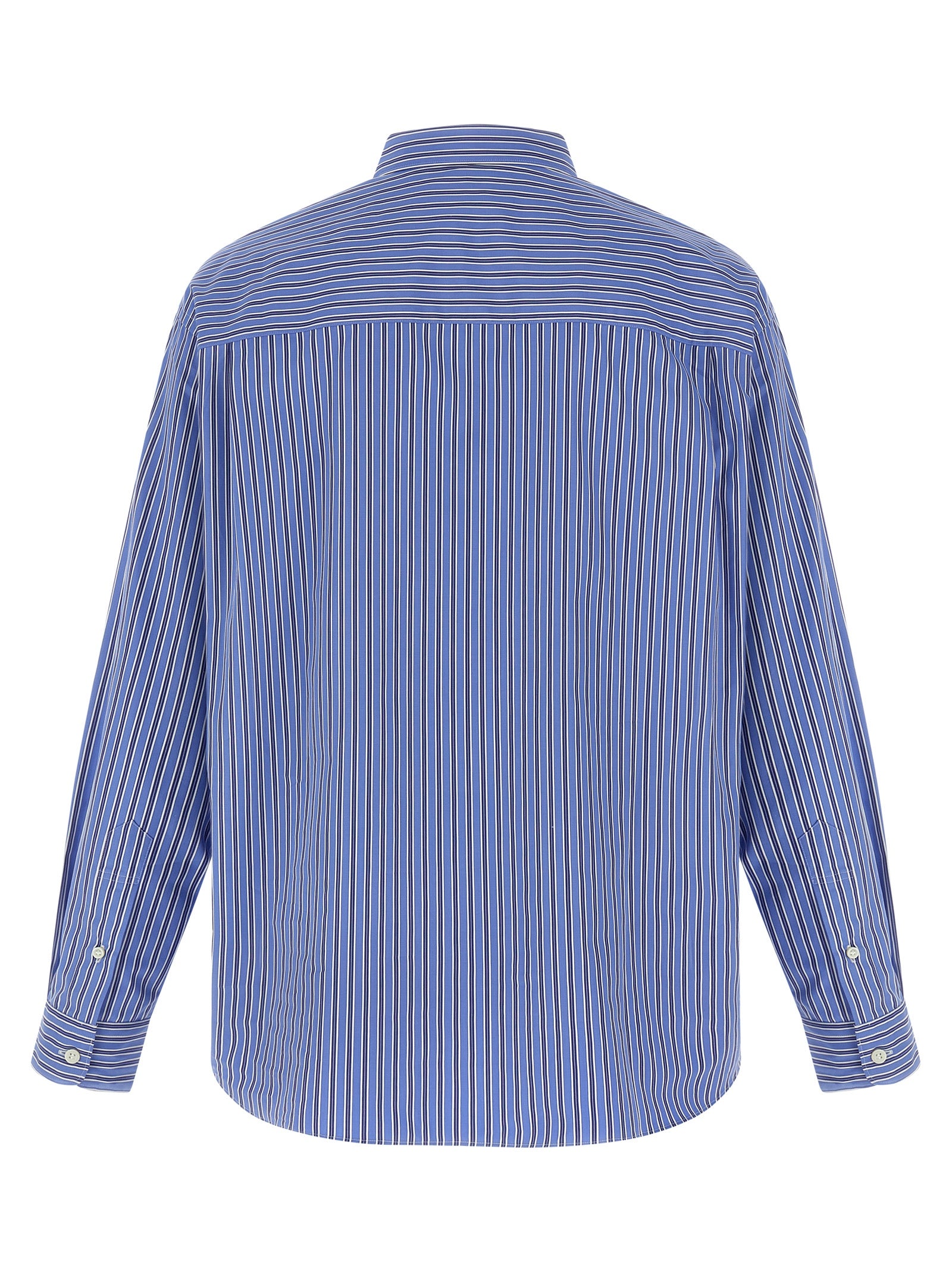 Comme des Garçons Homme Patchwork Striped Poplin Shirt Blue-thumbmail-2