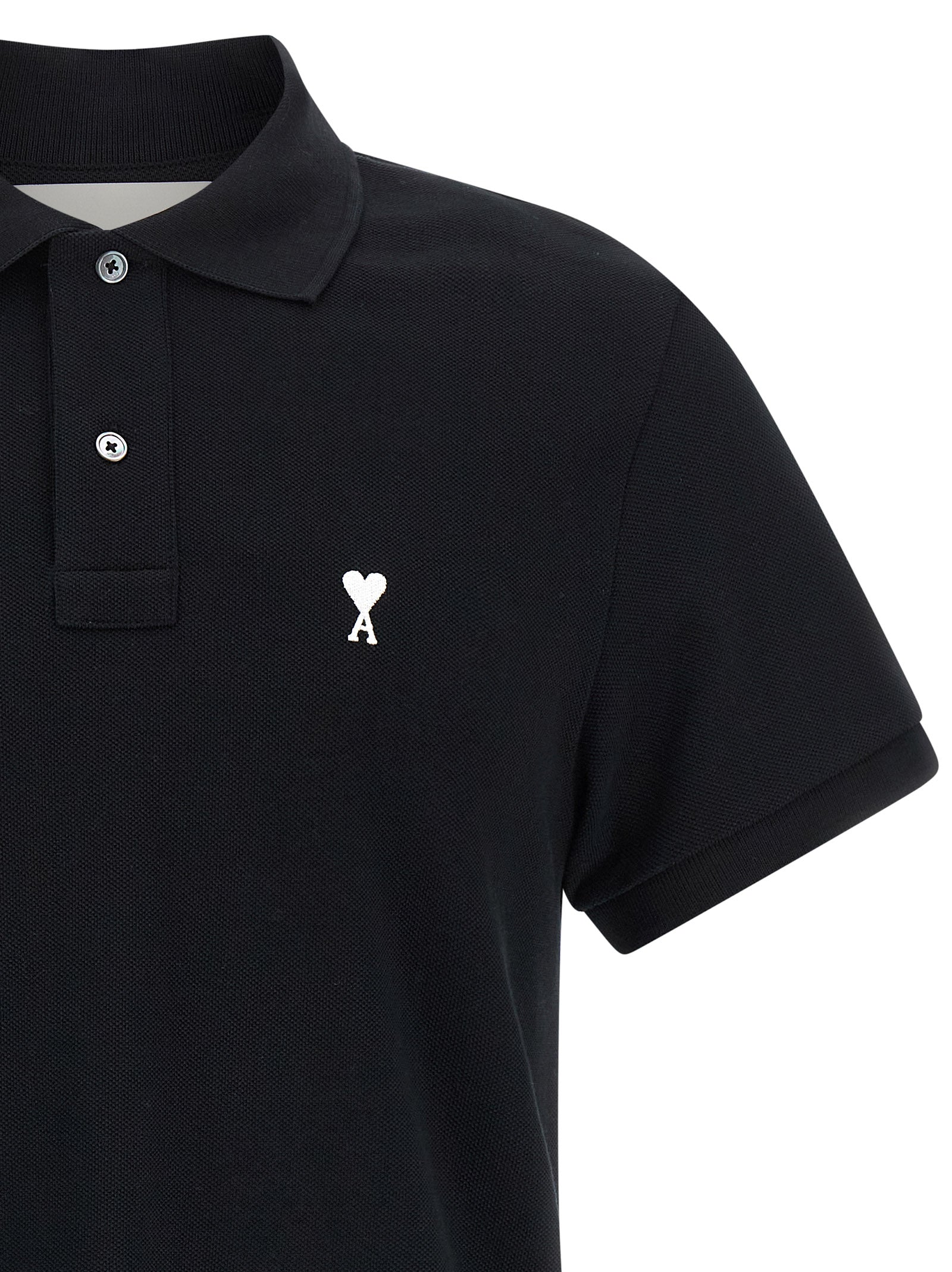 Ami Paris Ami de Coeur Polo Shirt Black-thumbmail-3