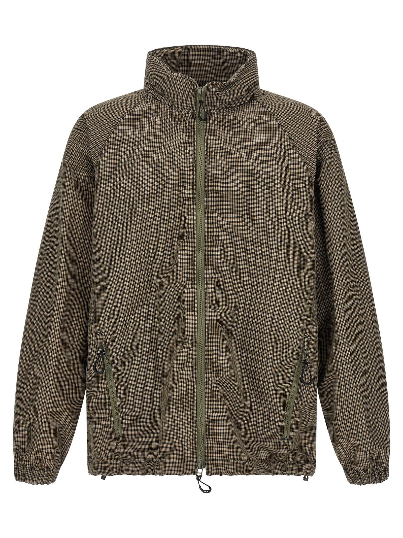 Comme des Garçons Homme Linnen Micro Check Jacket Olijfgroen