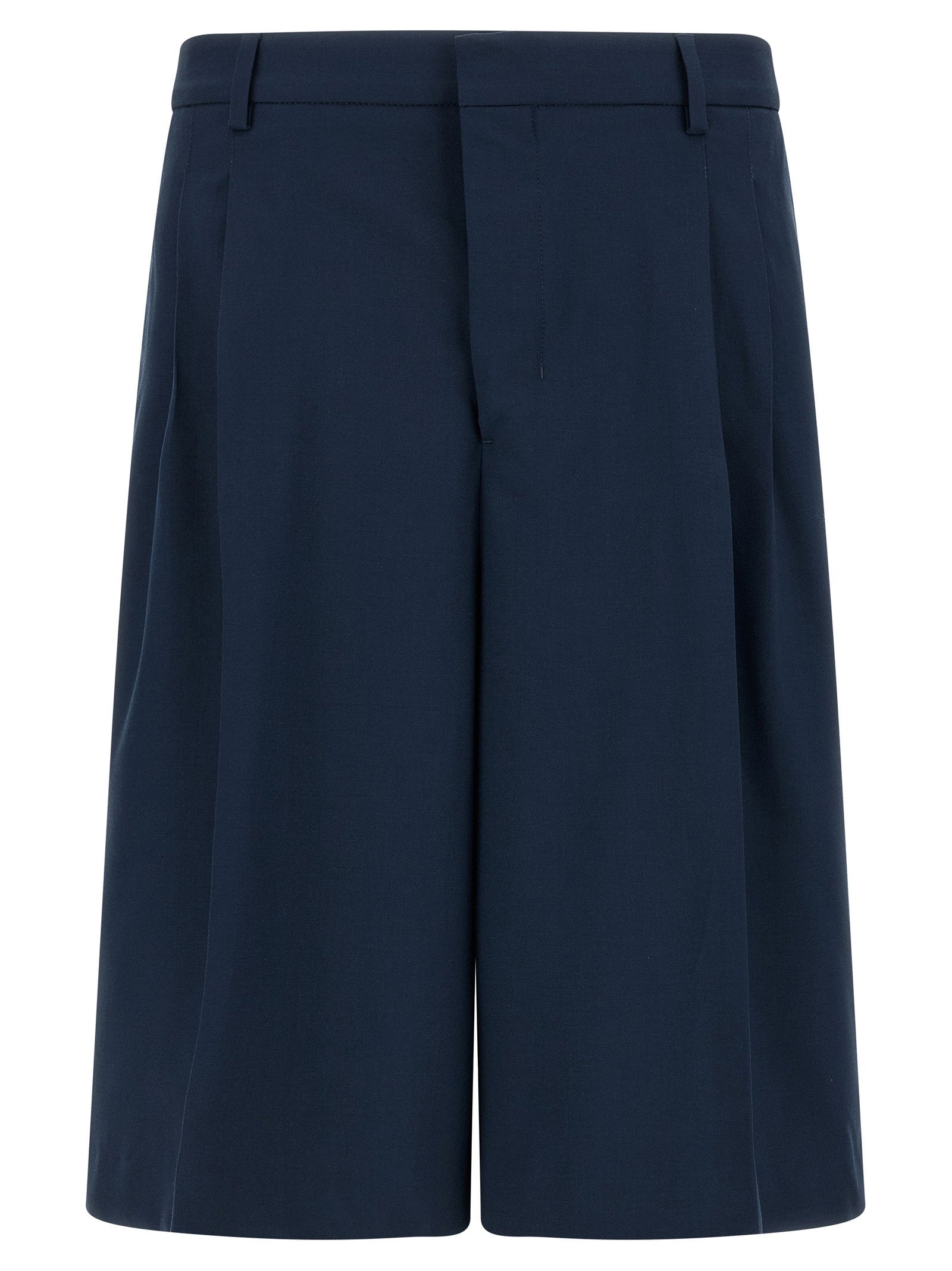 Ami Paris Fresh Wool Bermuda Short Marineblauw Short Trousers Ami Paris