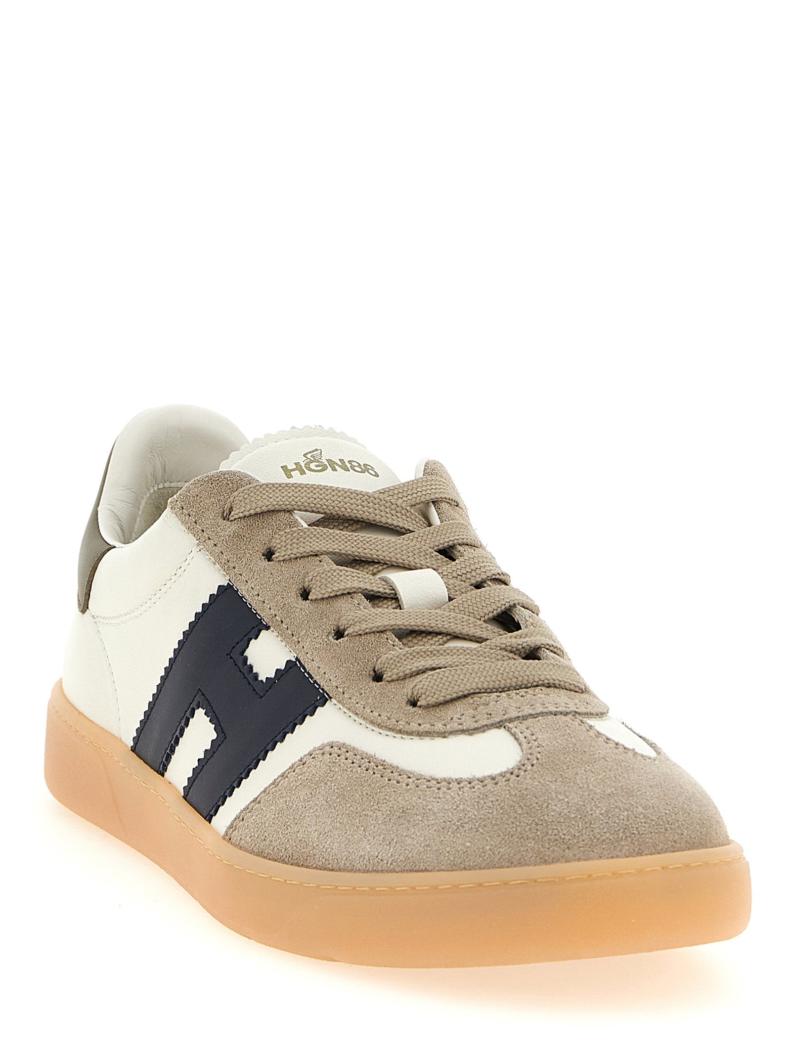 Hogan Cool Sneakers ivoor multicolor - vooraanzicht met geperforeerde neus