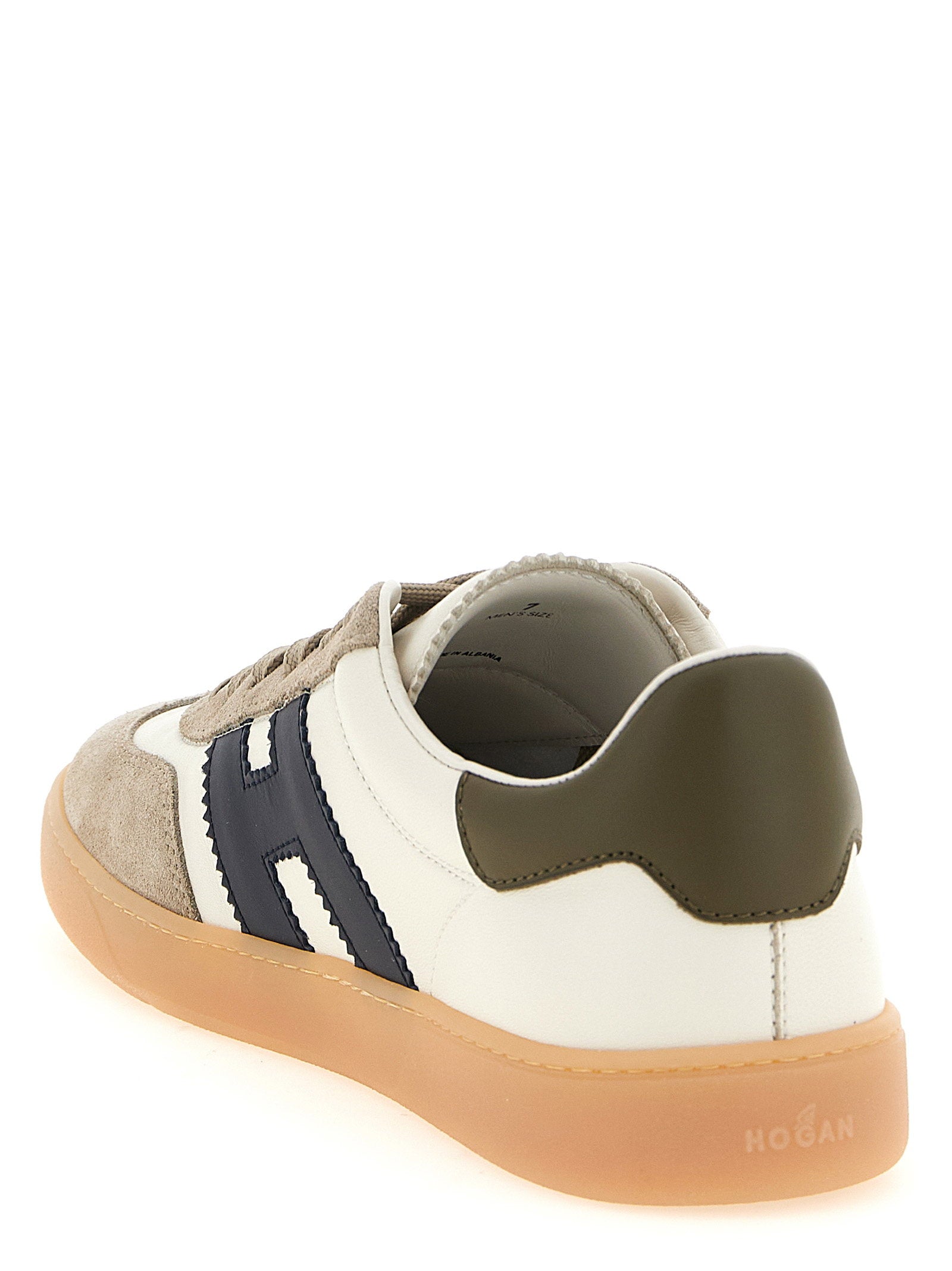 Hogan Cool Sneakers ivoor multicolor - detail van de contrasterende olijfgroene hiel