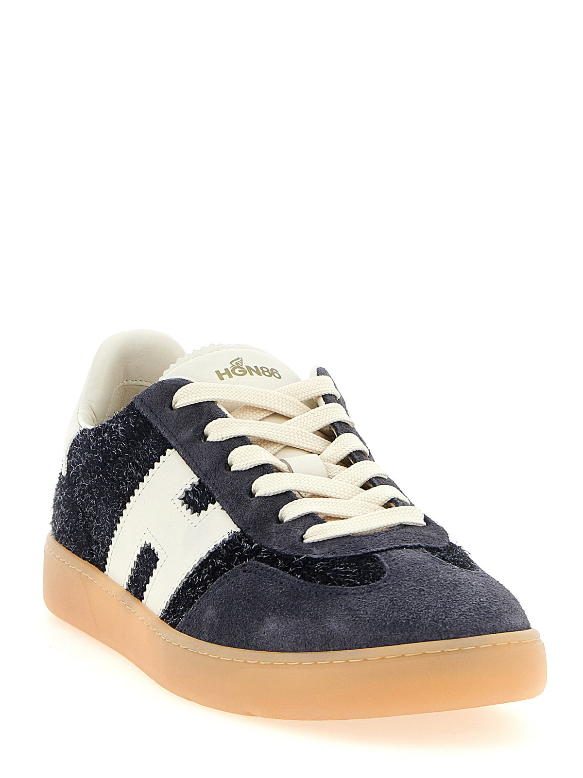 Hogan Cool Suède Sneakers Donkerblauw met Crème H-thumbmail-2