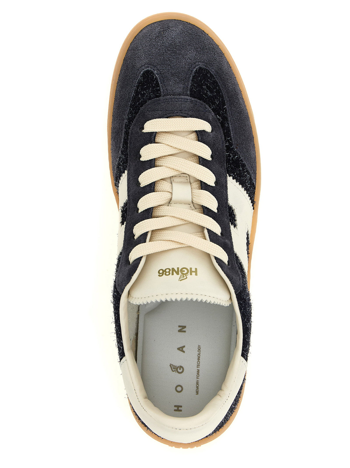 Hogan Cool Suède Sneakers Donkerblauw met Crème H-thumbmail-4