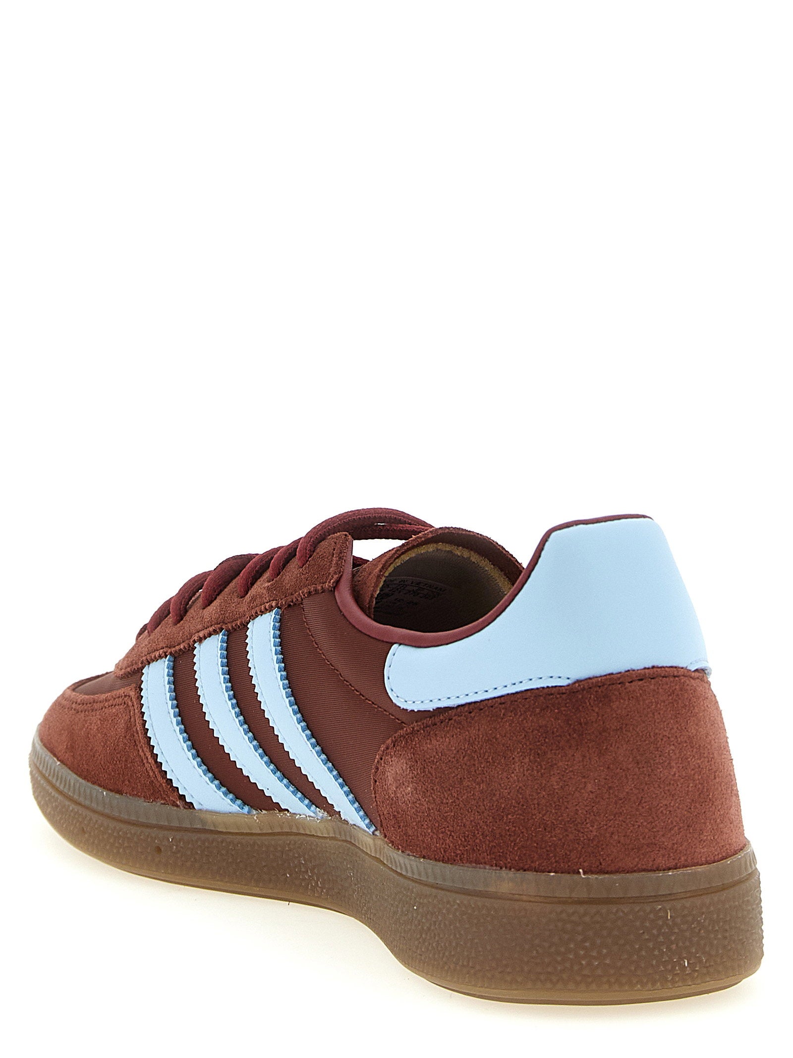 Adidas Originals Handball Spezial Fox Brown, detail van de Clear Sky-accenten