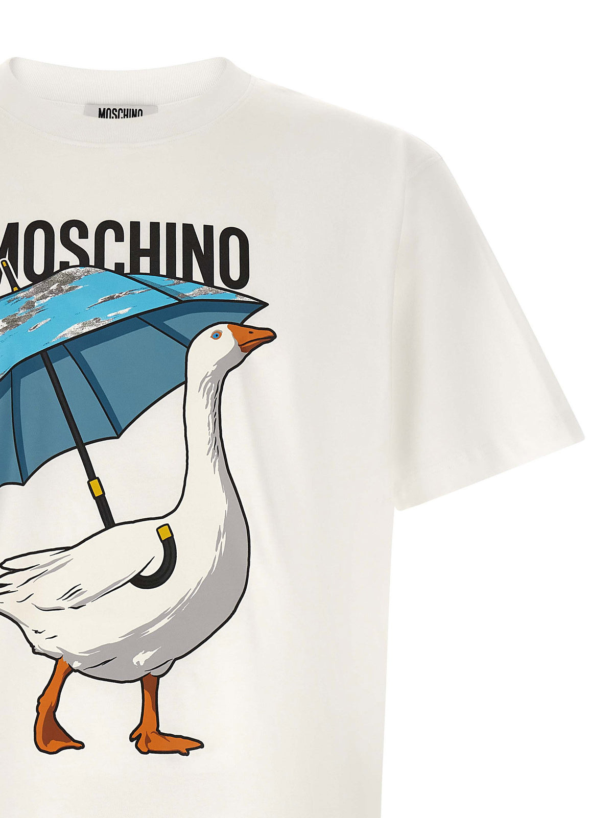 Moschino T-shirt met Ganzenprint Wit-thumbmail-3
