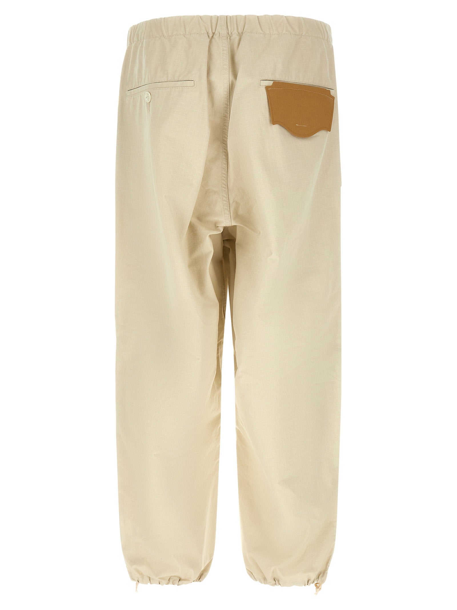Maison Mihara Yasuhiro Katoenen Ripstop Parachute Broek Beige-thumbmail-2