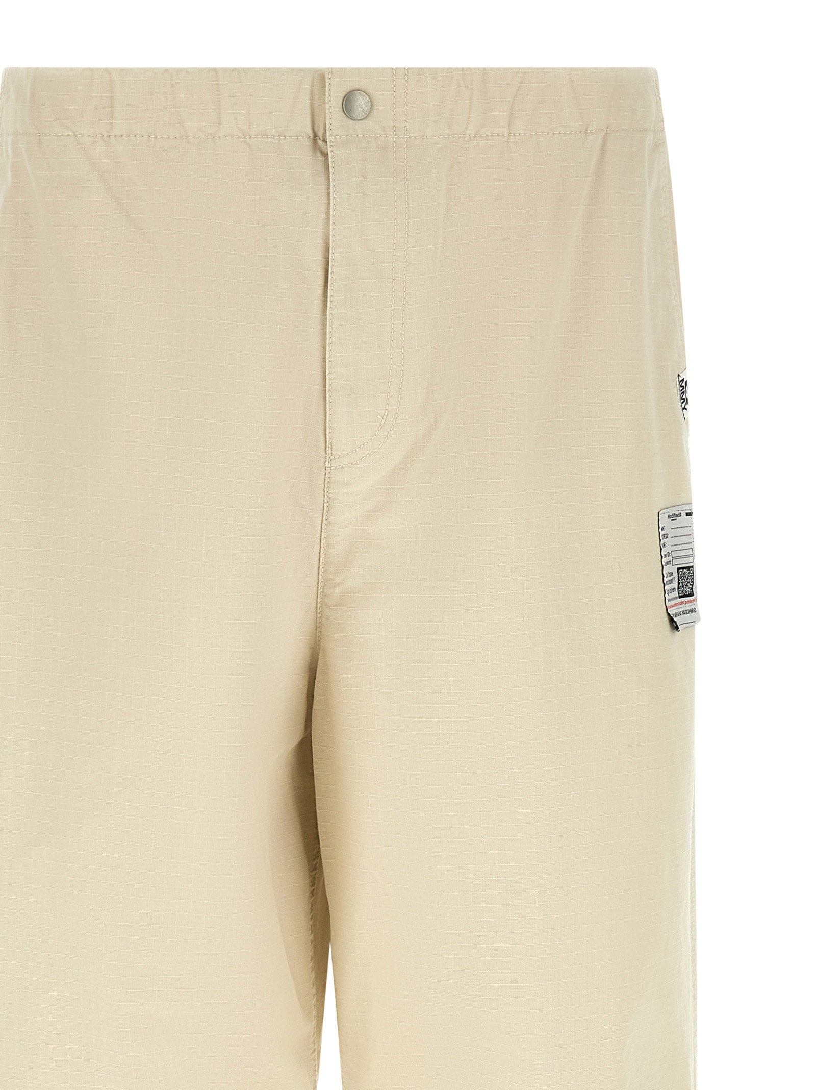 Maison Mihara Yasuhiro Katoenen Ripstop Parachute Broek Beige-thumbmail-3