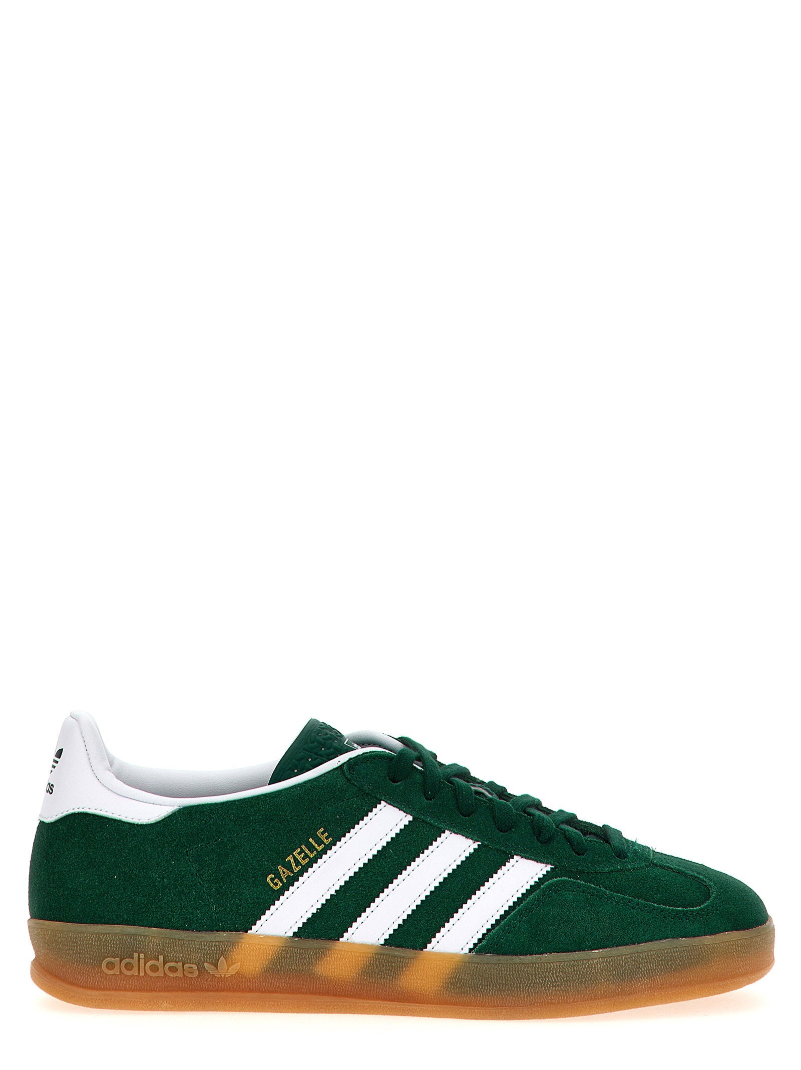 Adidas Originals Gazelle Indoor collegiate green - zijaanzicht met witte leren details