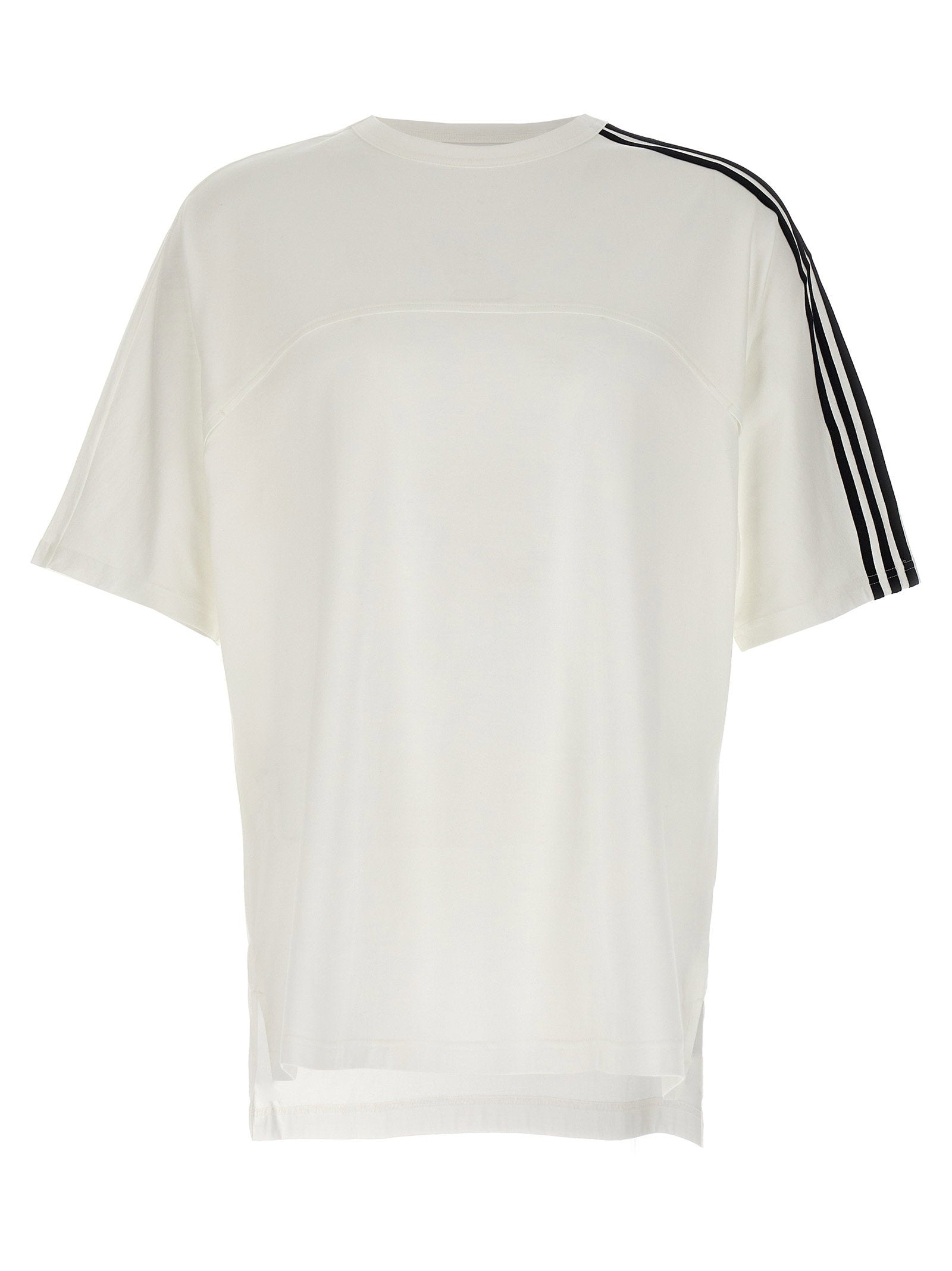 Y-3 3-Stripes Short Sleeve T-shirt met Dropped Shoulders Wit Topwear Y-3