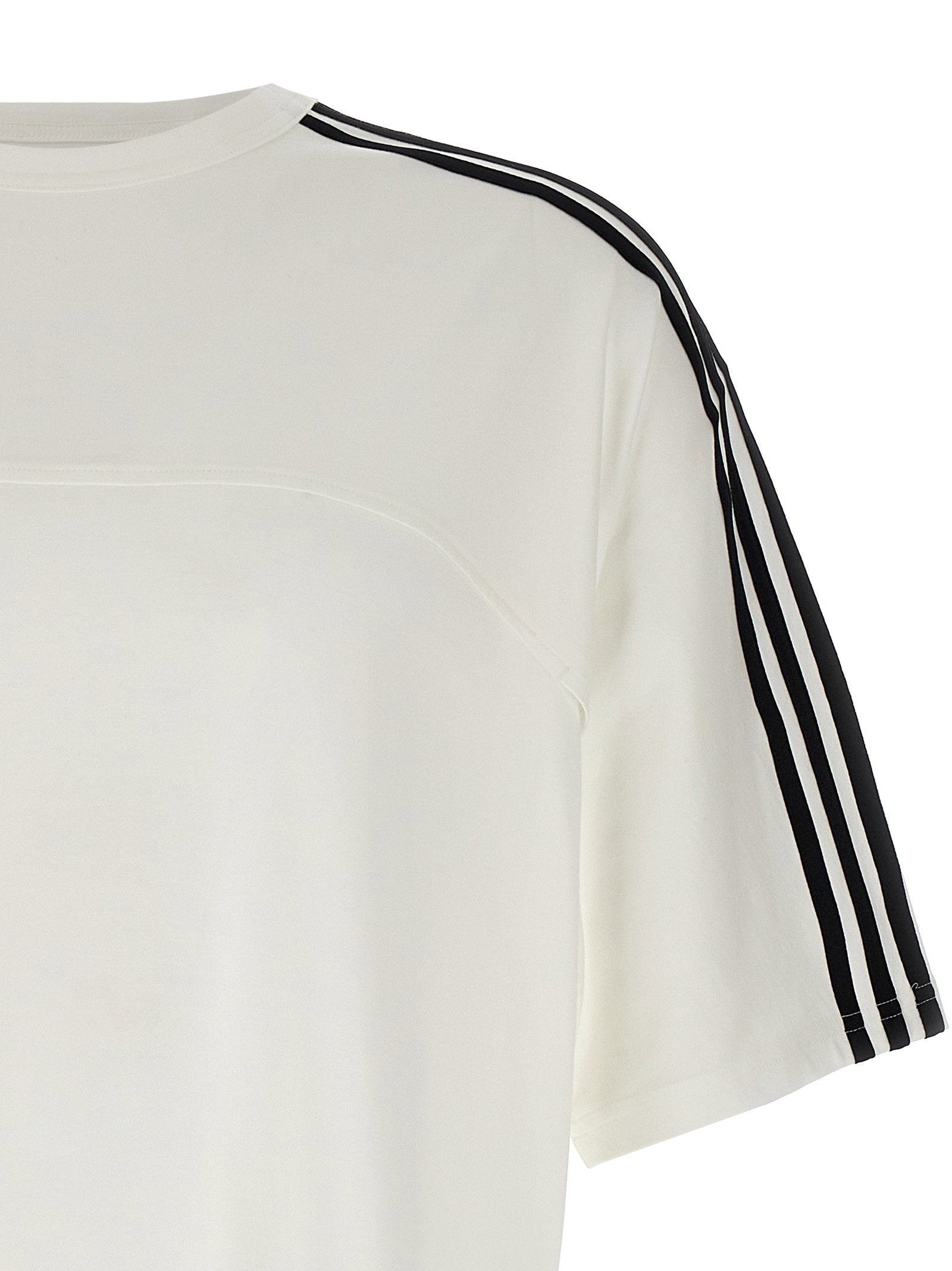 Y-3 3-Stripes Short Sleeve T-shirt met Dropped Shoulders Wit Topwear Y-3