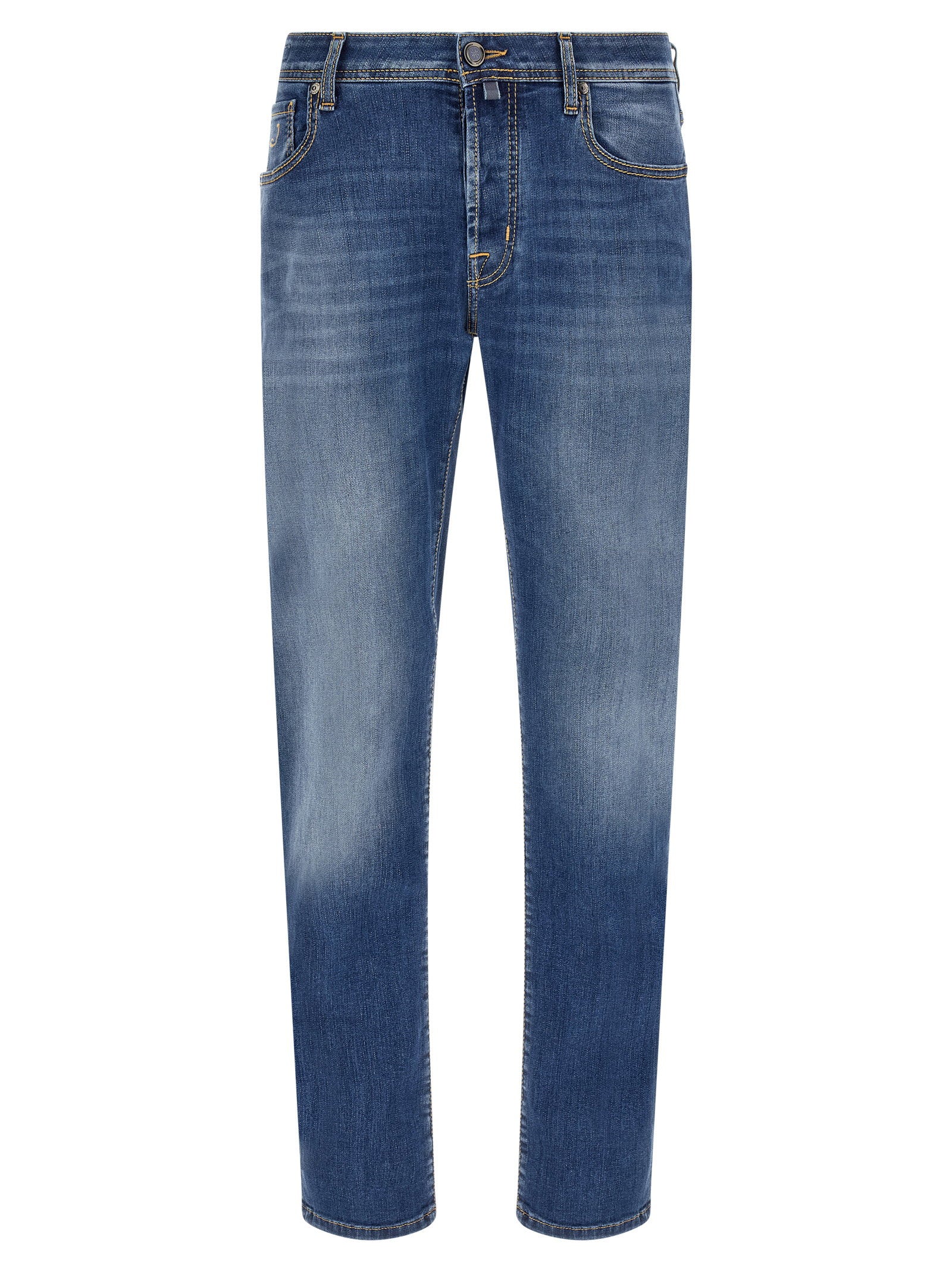 Middenblauwe Jacob Cohën Viktor V2 jeans met rechte pijp, vooraanzicht