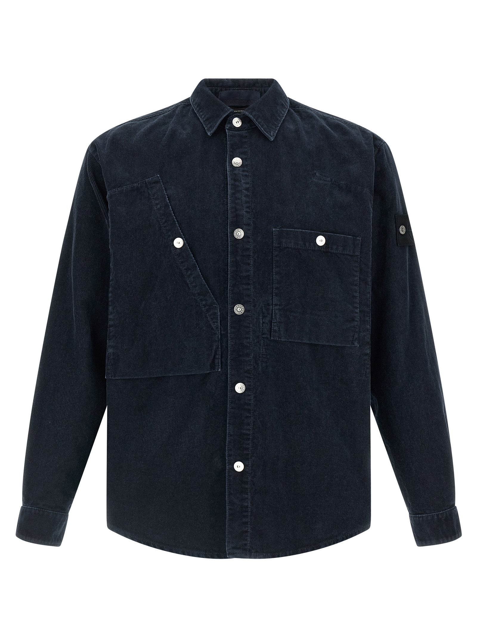 Stone Island 1200012 Organic Cotton Corduroy Overshirt Navy