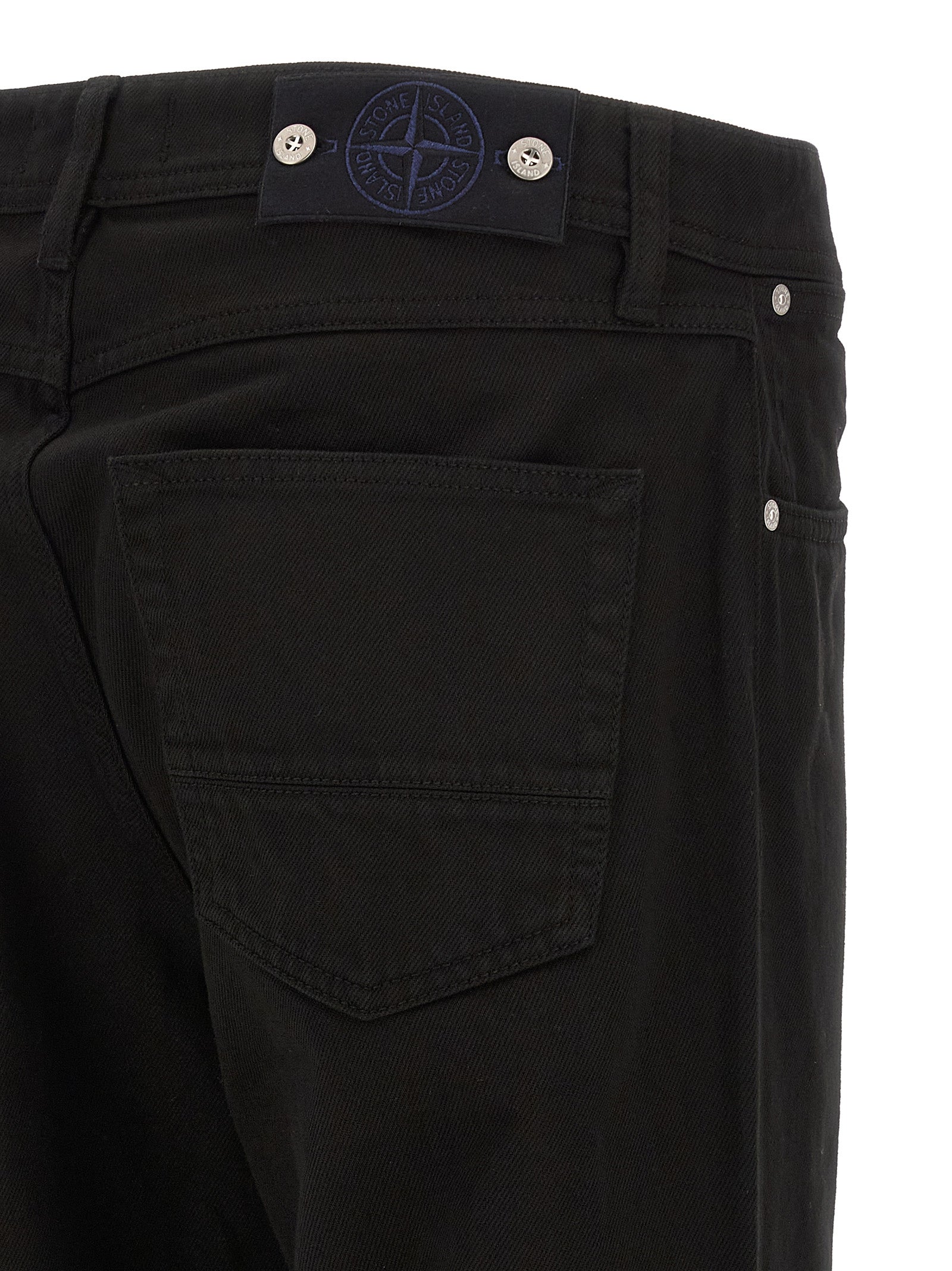 Stone Island Bull Denim Jeans Garment Dyed Black-4