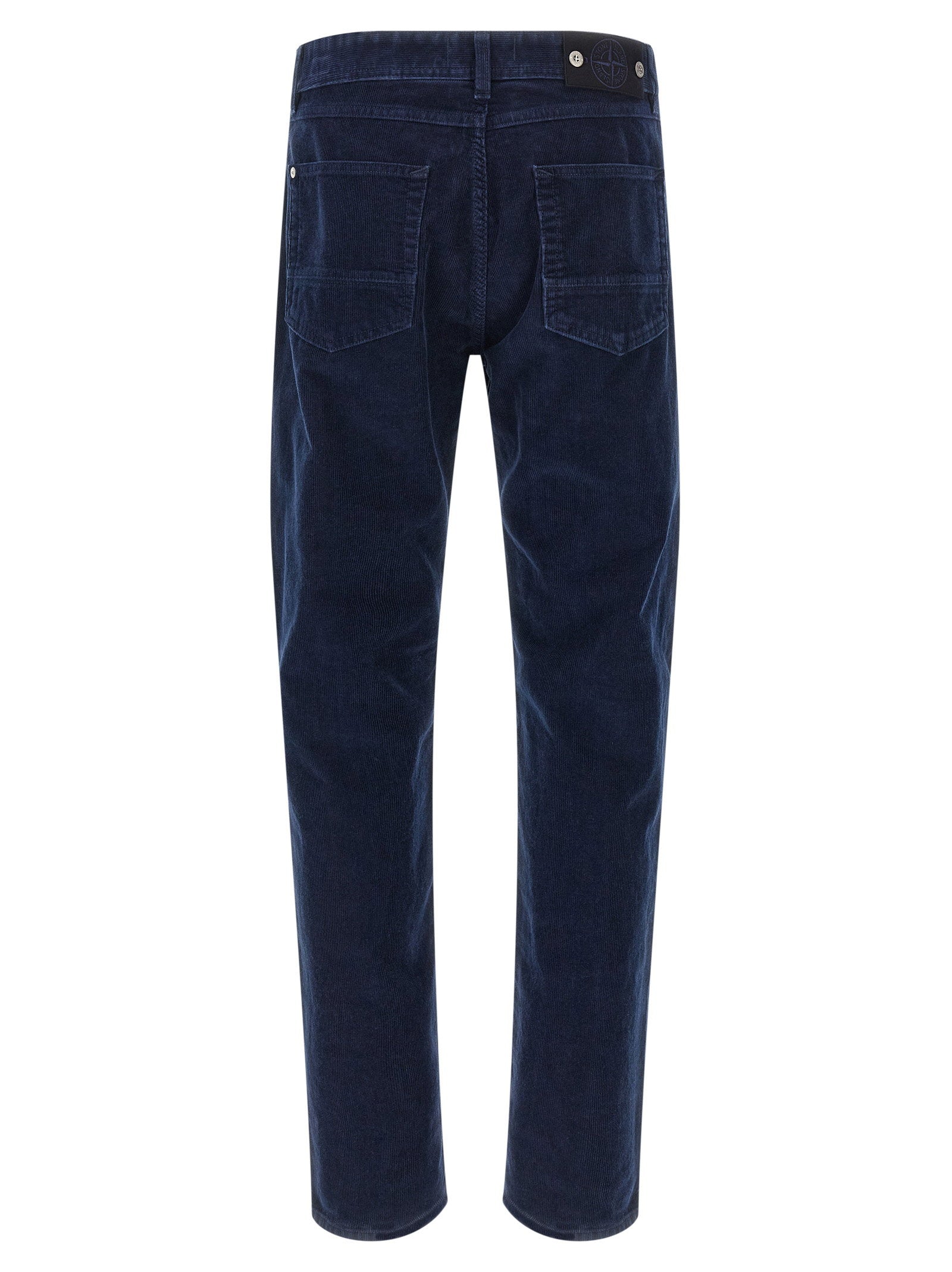 Stone Island Denim Research Micro Corduroy Broek Navy Blue Trousers Stone Island