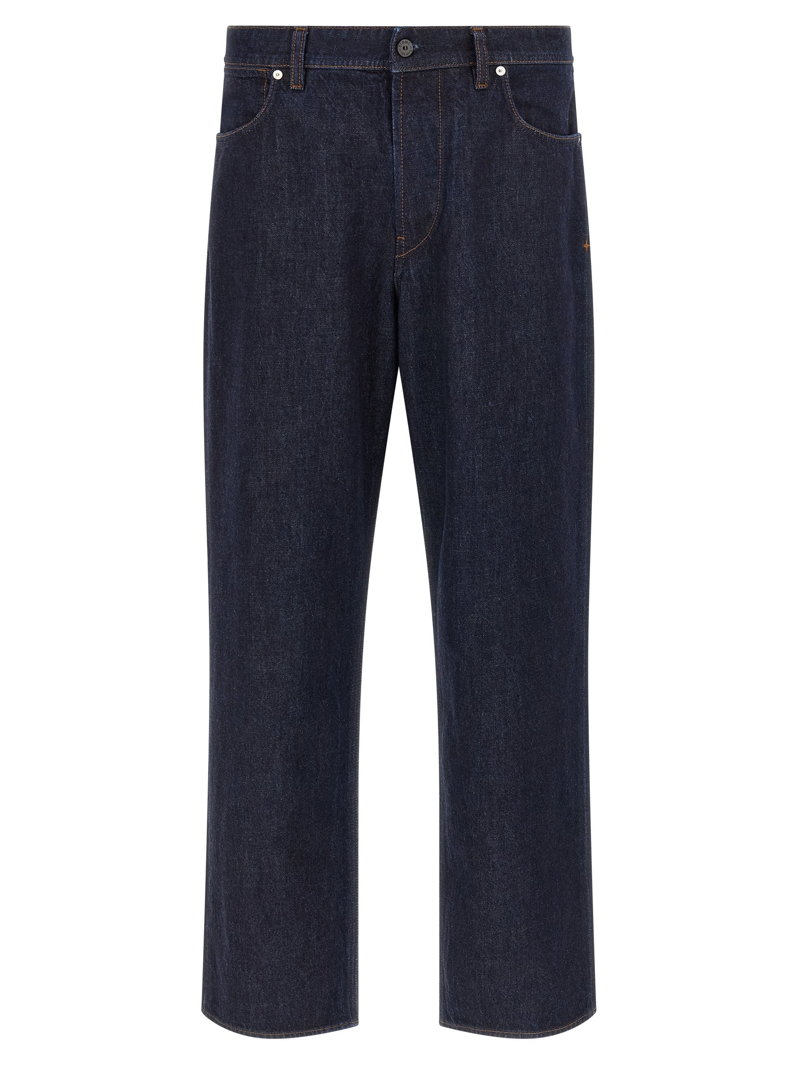 Stone Island Indigo Denim-Rinsed Loose Fit Jeans Dark Wash