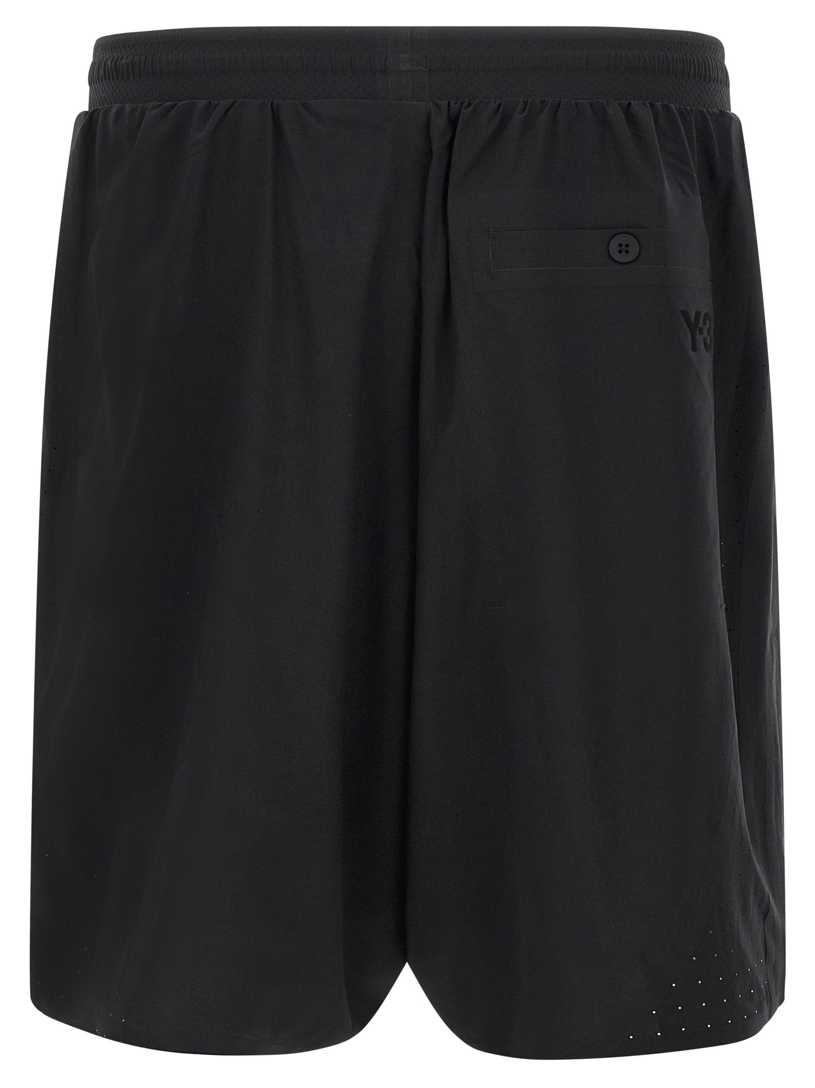 Y-3 Vinyl Logo Bermuda Shorts Zwart Short Trousers Y-3
