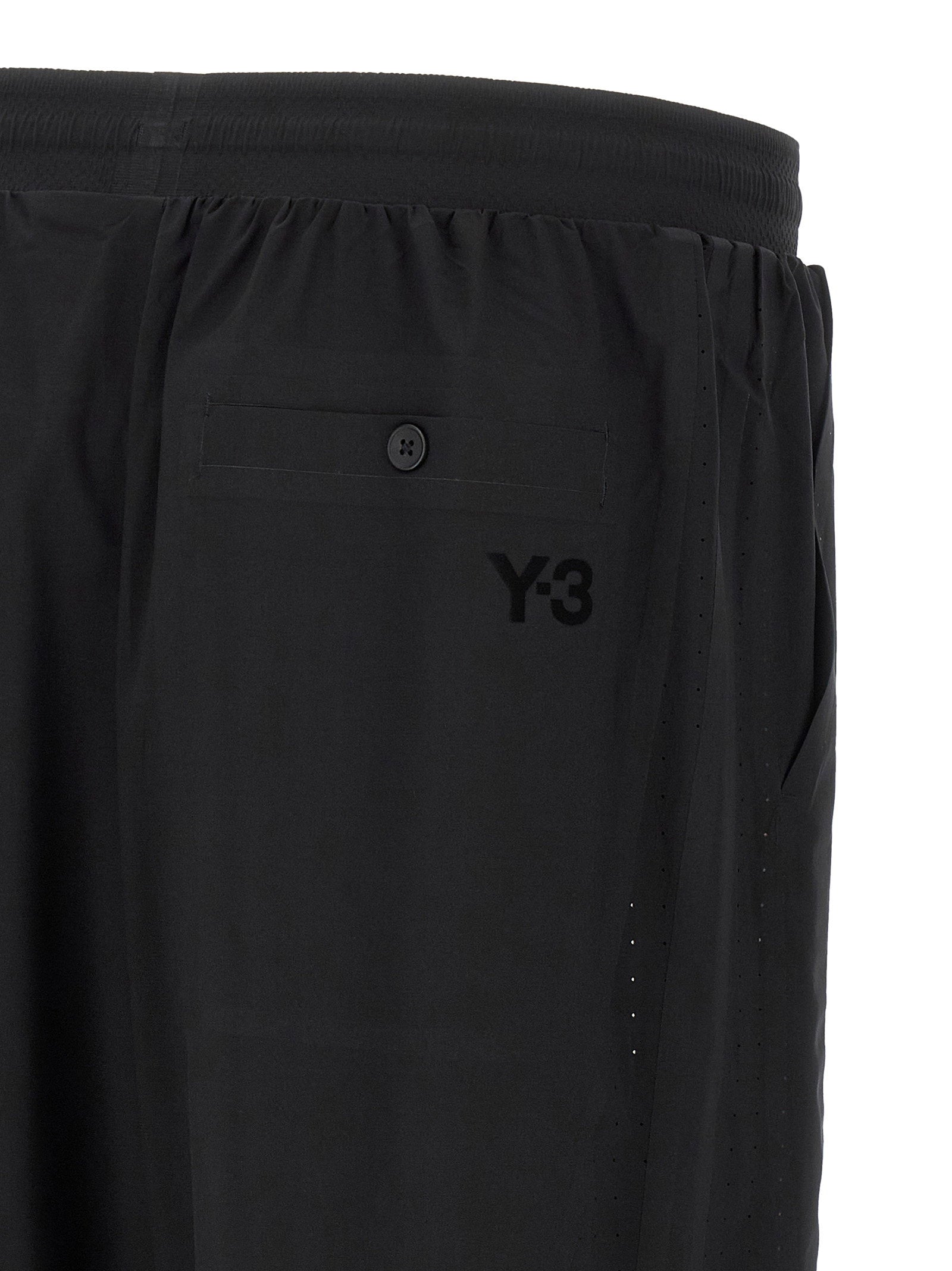Y-3 Vinyl Logo Bermuda Shorts Zwart Short Trousers Y-3